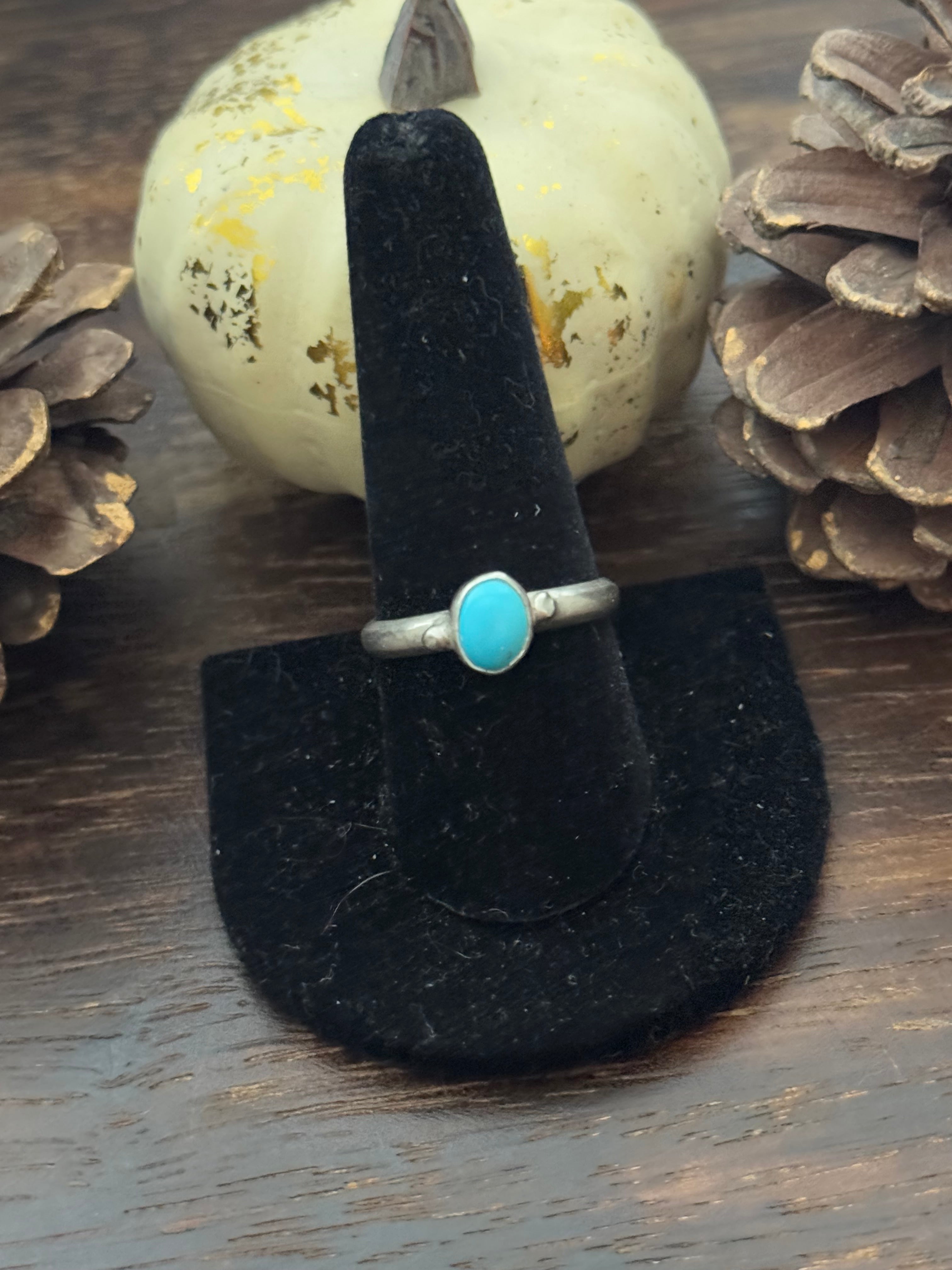 Navajo Made Kingman Turquoise & Sterling Silver Ring