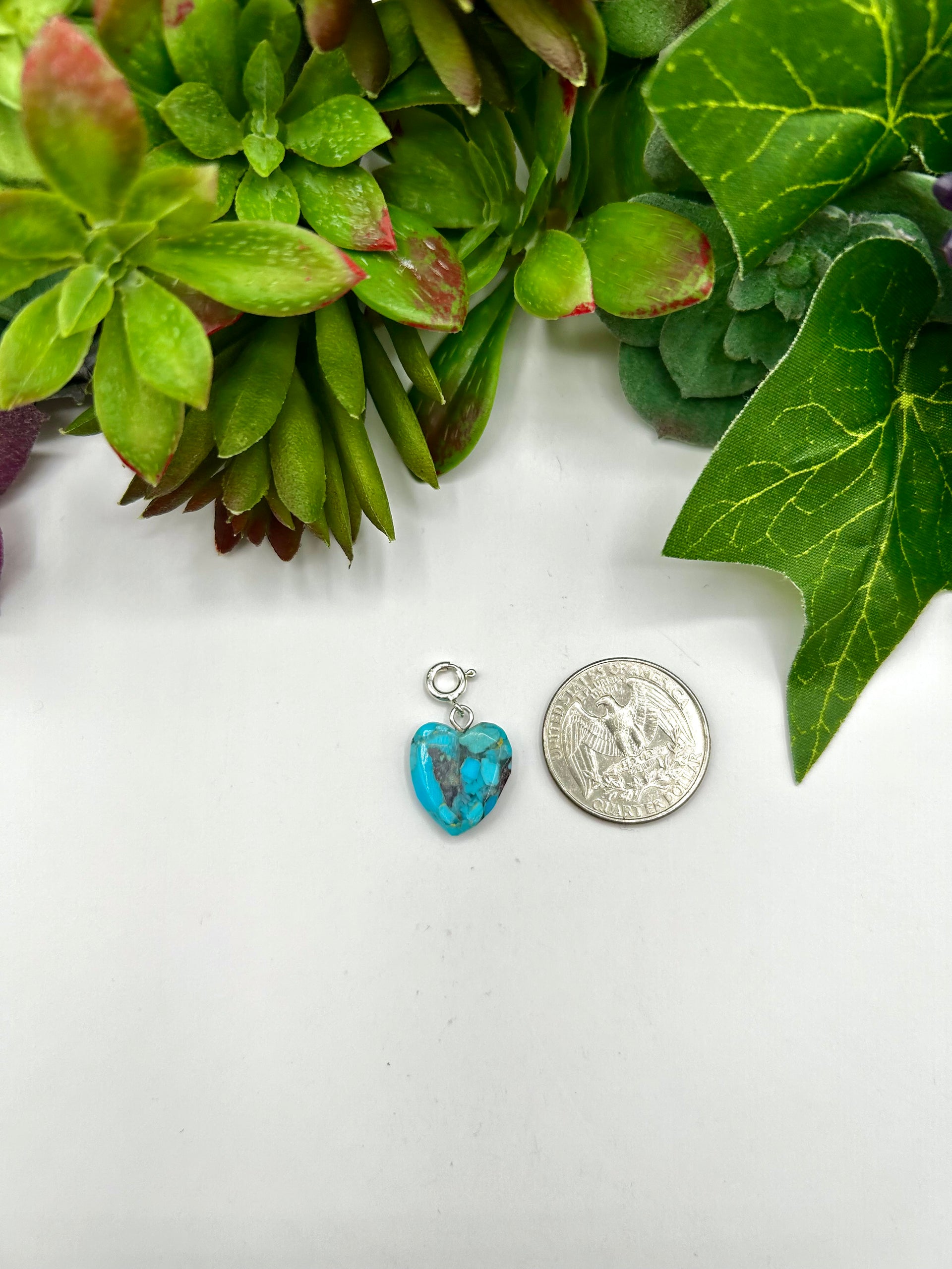 Navajo Made Mohave Turquoise & Sterling Silver Charms