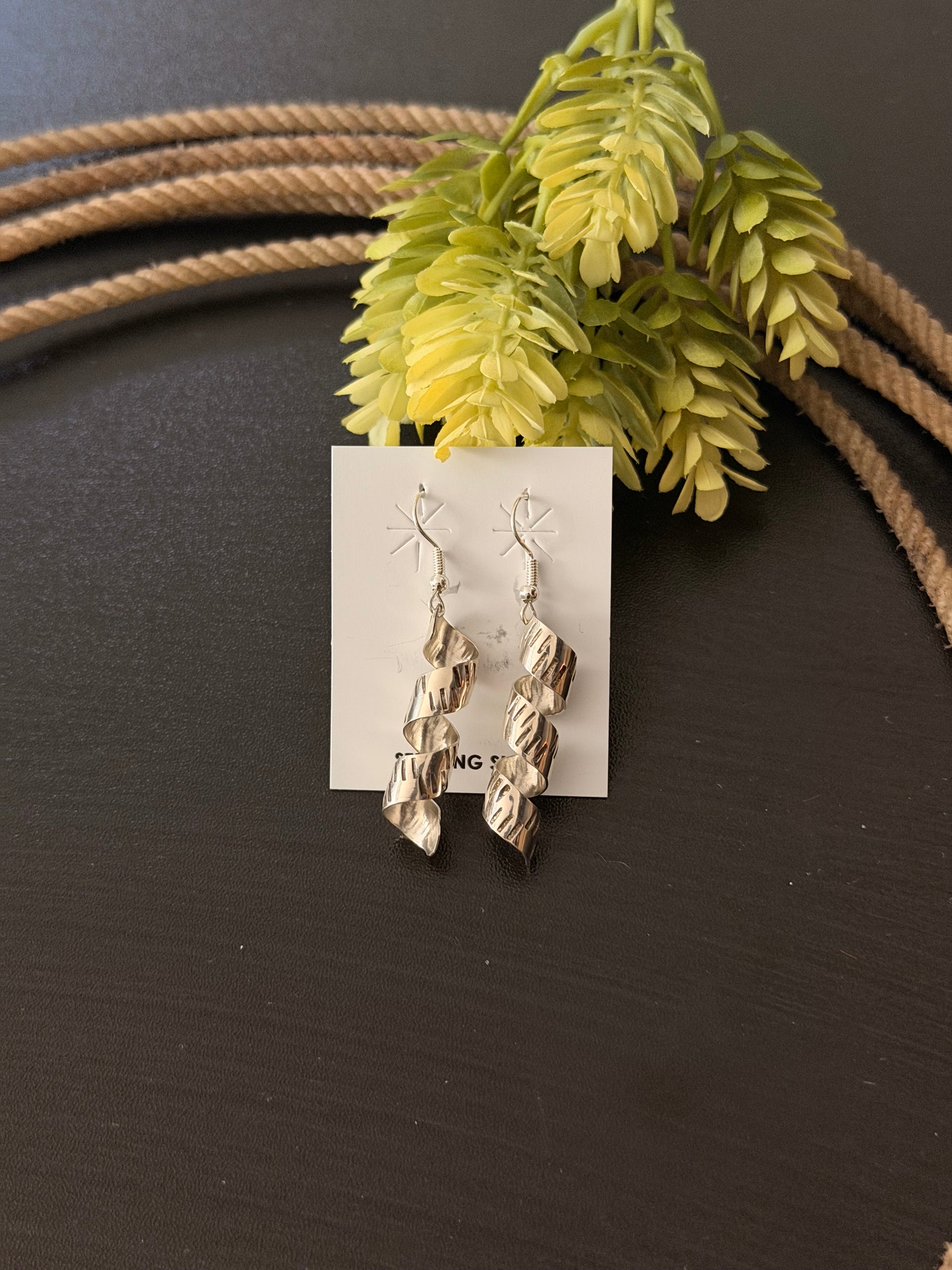 Navajo Made Sterling Silver Dangle Earrings