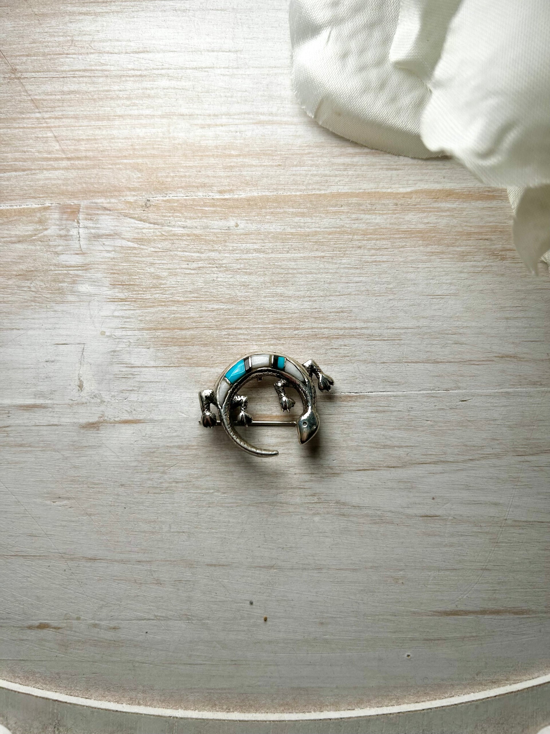 Navajo Made Multi Stone & Sterling Silver Pendant/Pin