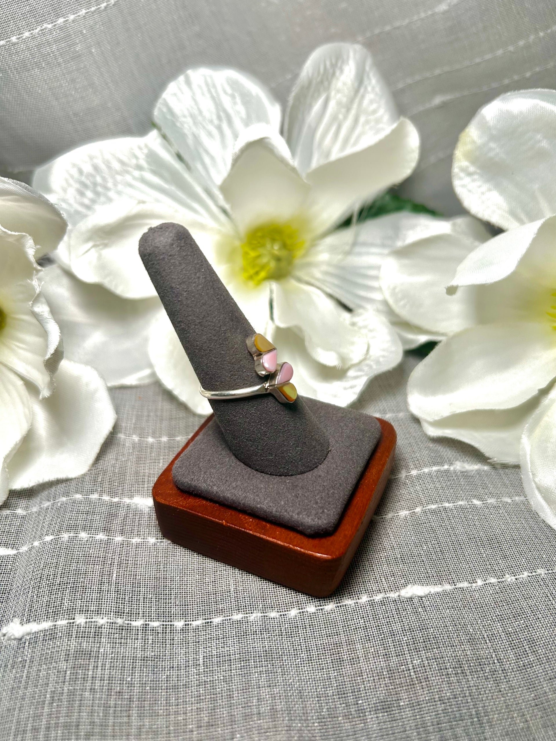 Zuni Multi Stone & Sterling Silver Adjustable Ring