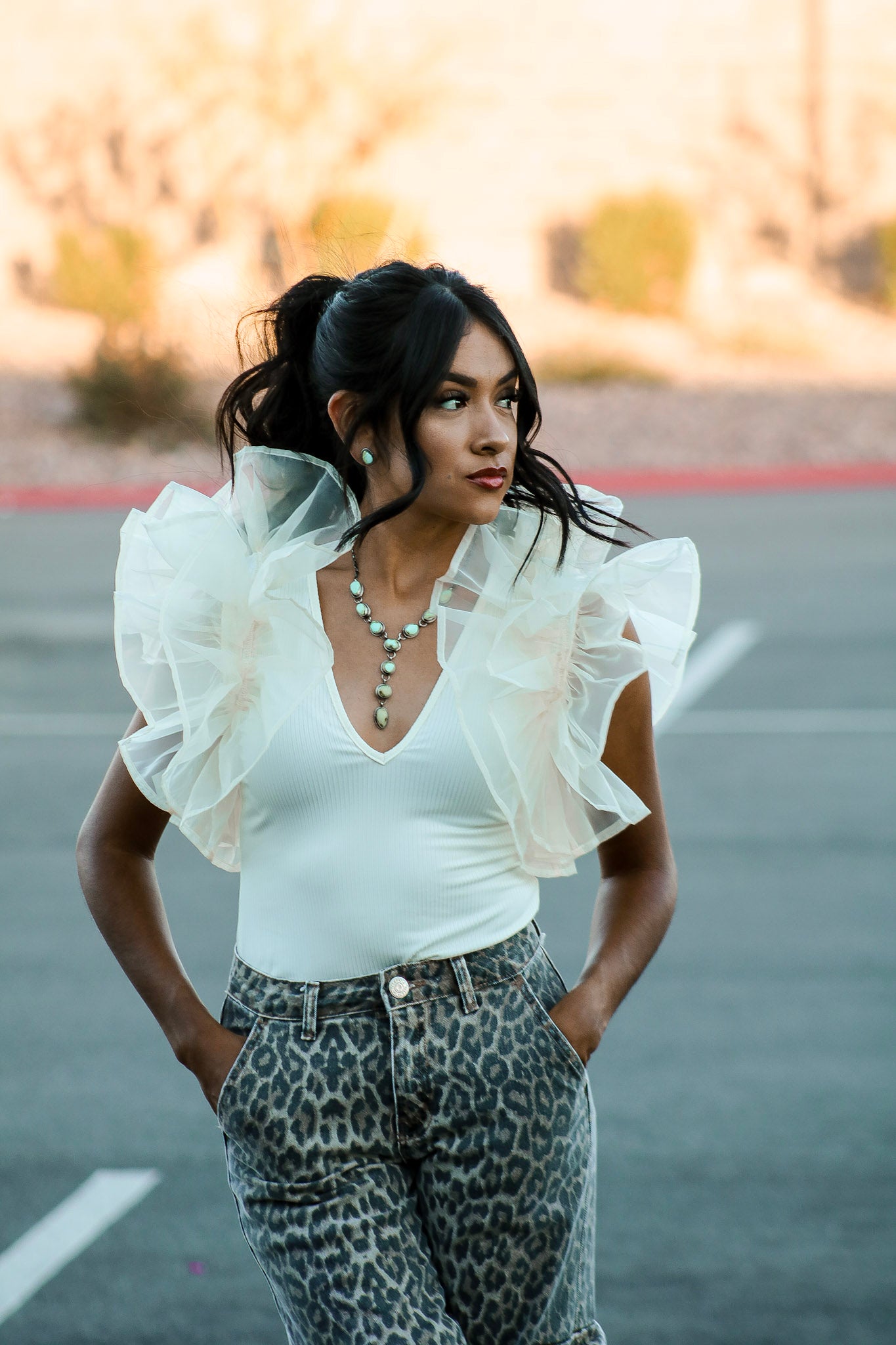 Betta Lee Sonoran Mountain Turquoise & Sterling Silver Lariat Necklace Set