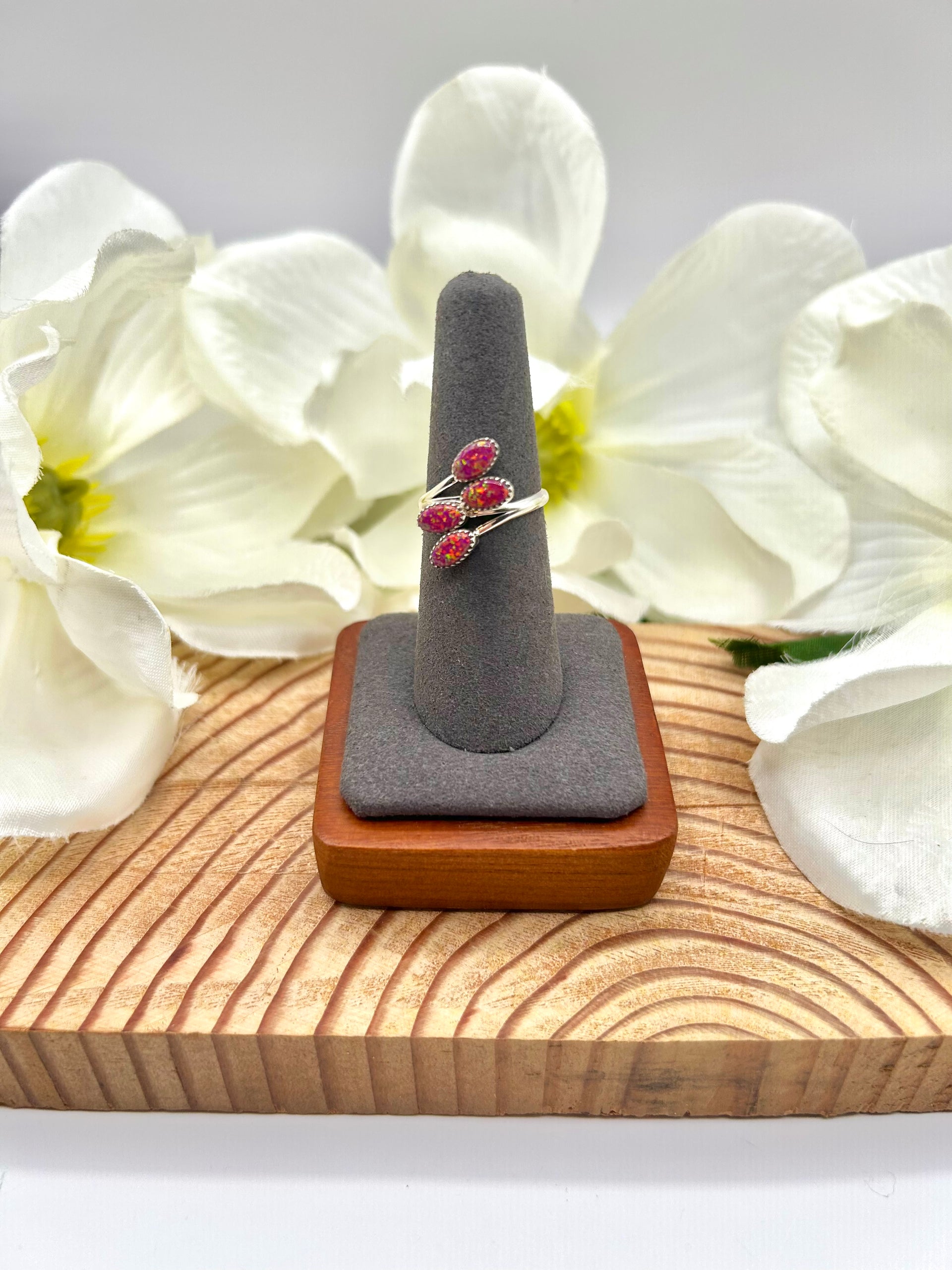 Navajo Made Opal & Sterling Silver Adjustable Ring