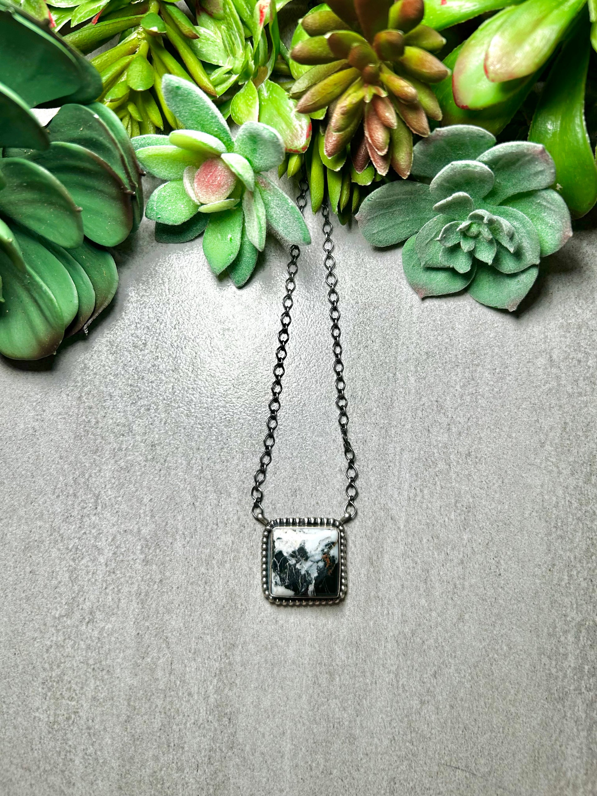 Scott Skeets White Buffalo & Sterling Silver Necklace