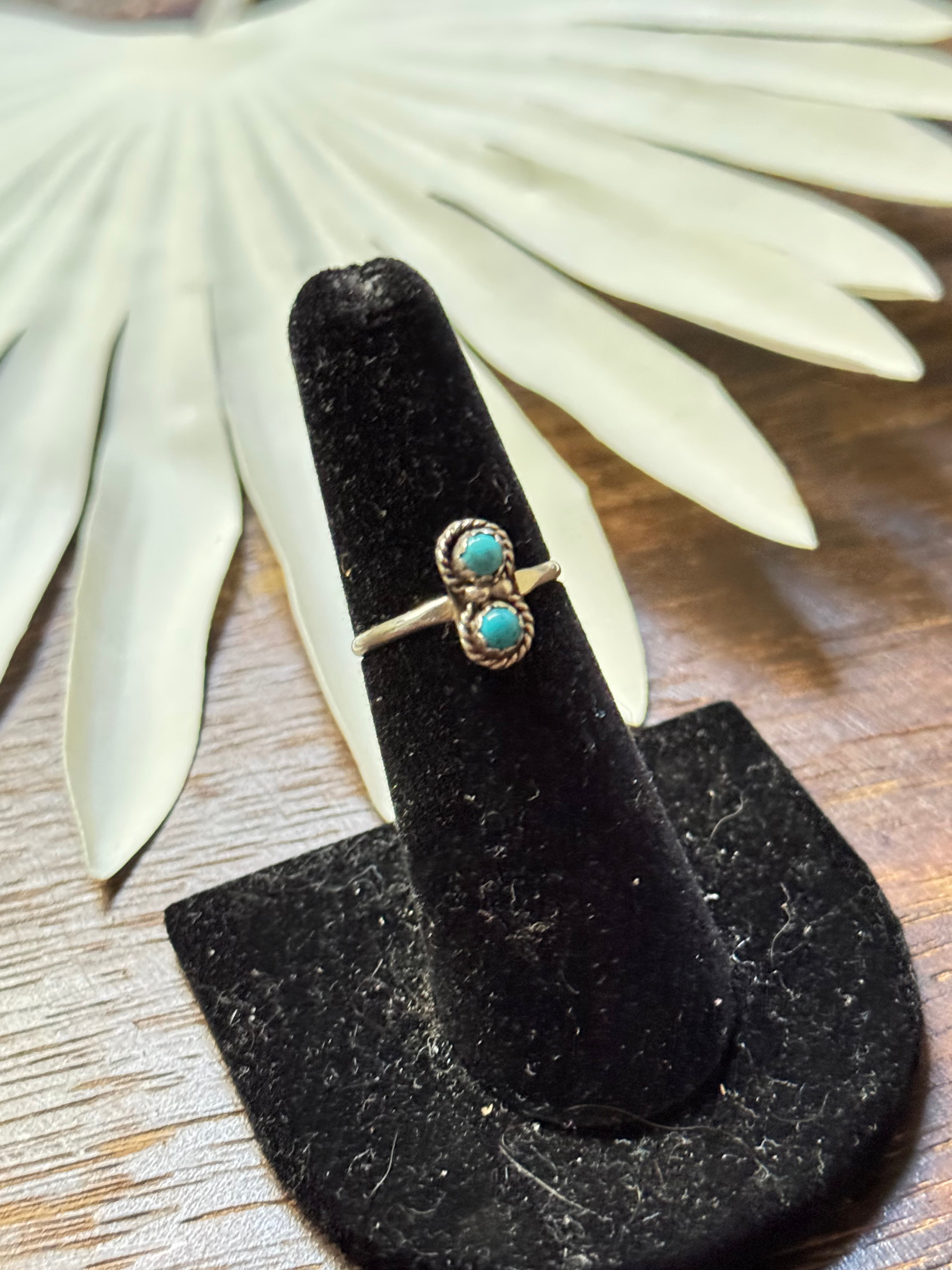 Navajo Made Kingman Turquoise & Sterling Silver Ring