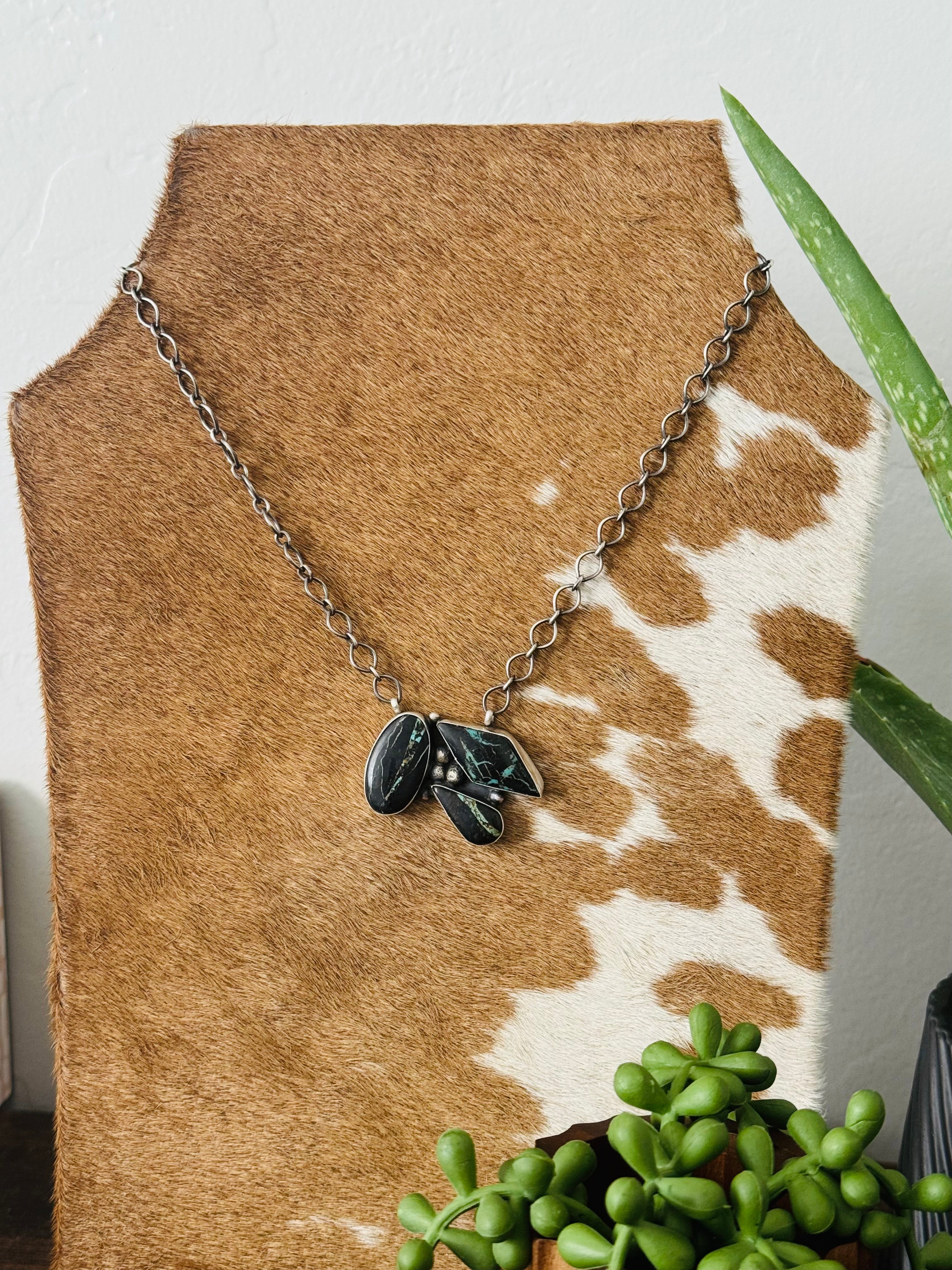 Ella Peters Black Jack Turquoise & Sterling Silver Necklace