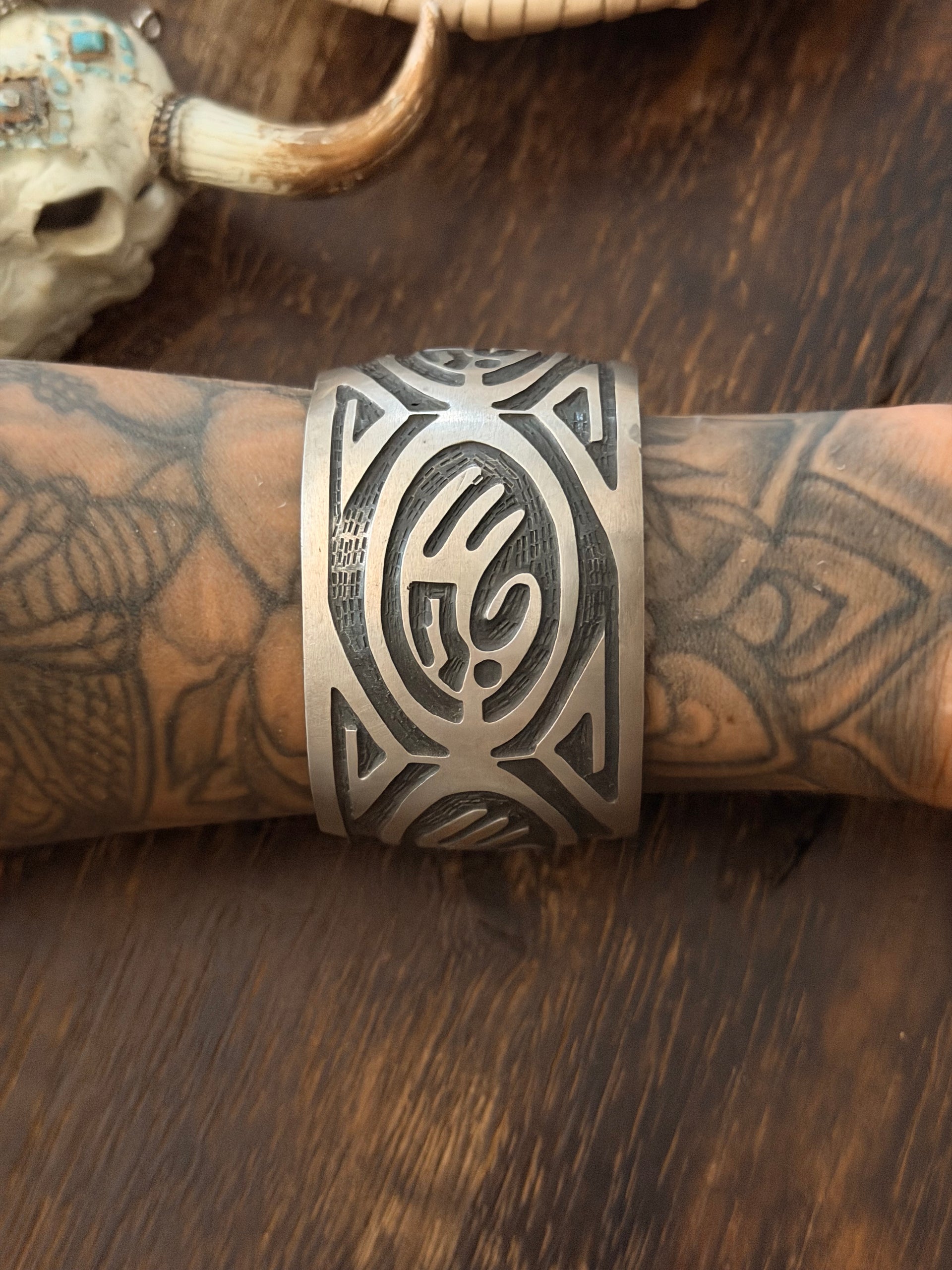 Vintage Navajo Made Sterling Silver Cuff Bracelet