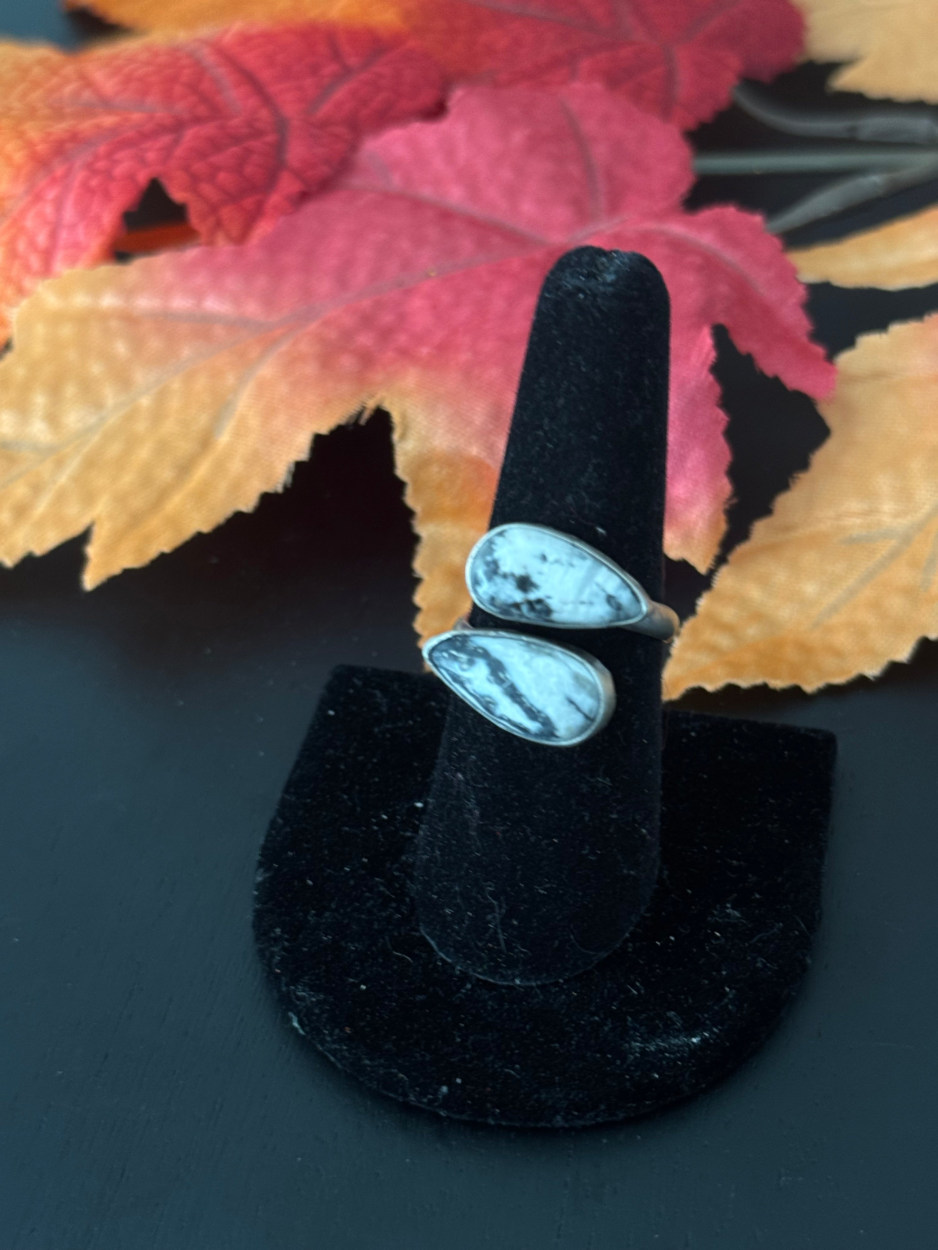 Ester Sam White Buffalo & Sterling Silver Adjustable Ring