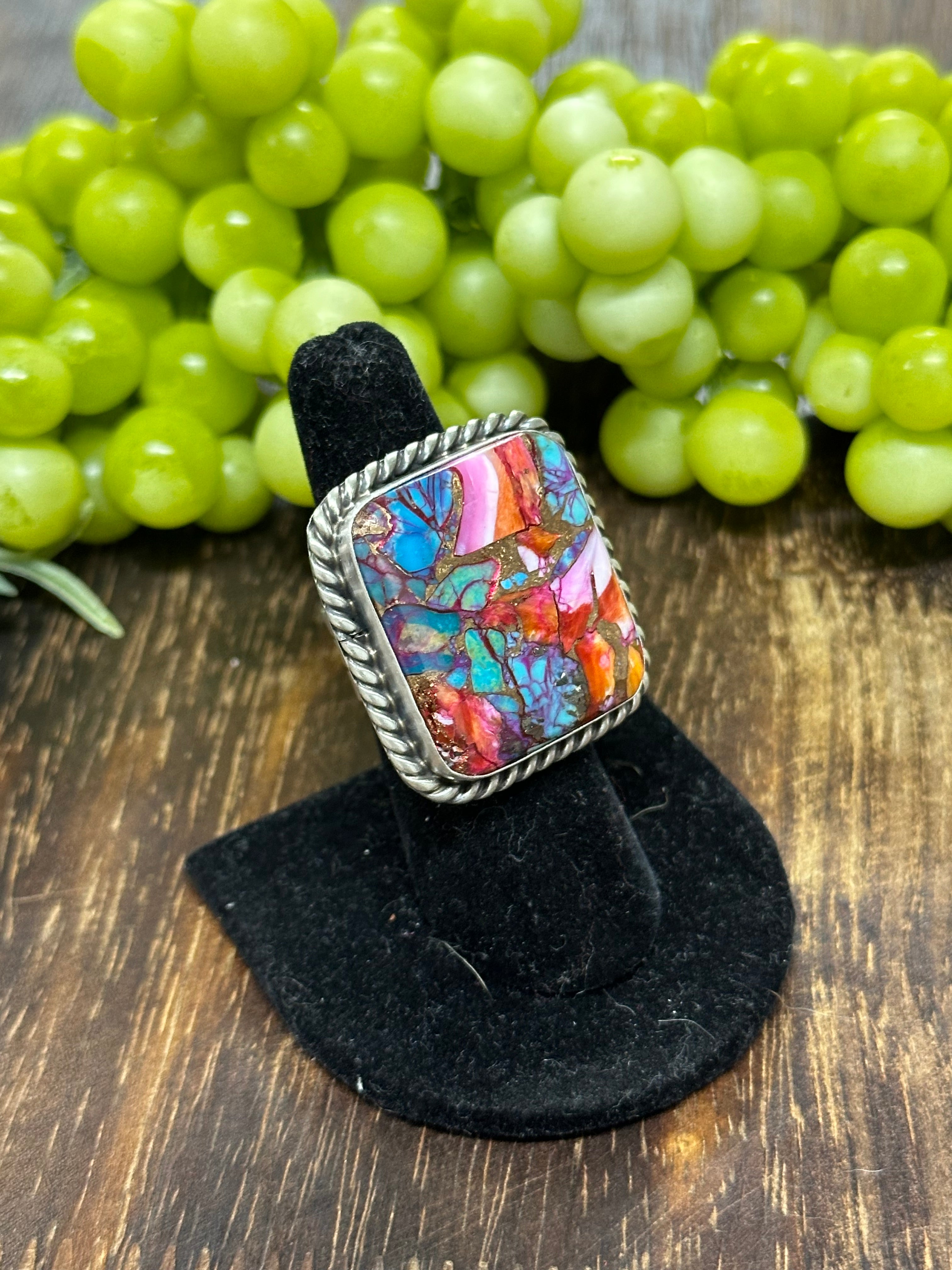 Augustine Largo Mohave Turquoise & Sterling Silver Adjustable Ring