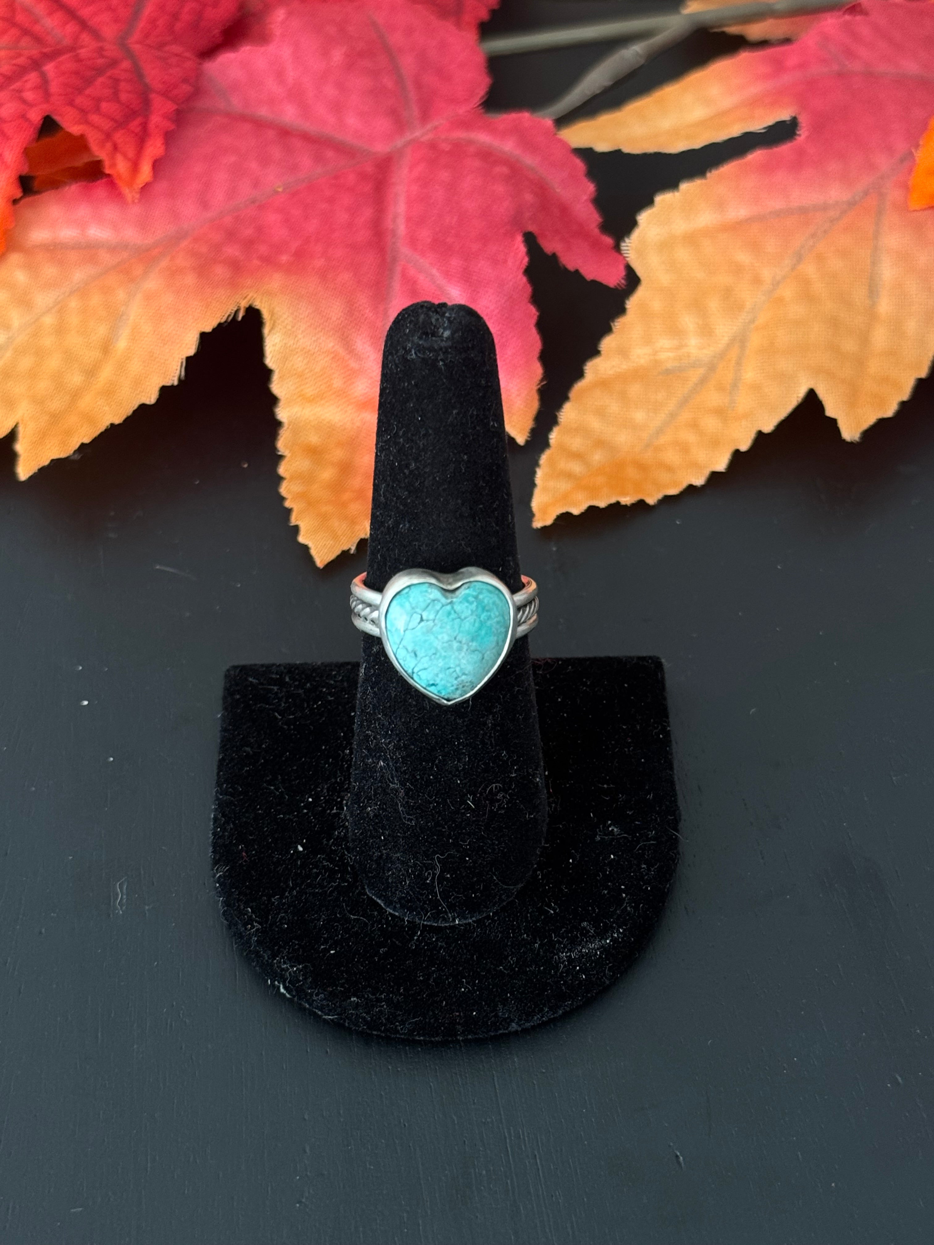 Navajo Made Sterling Silver Heart Ring