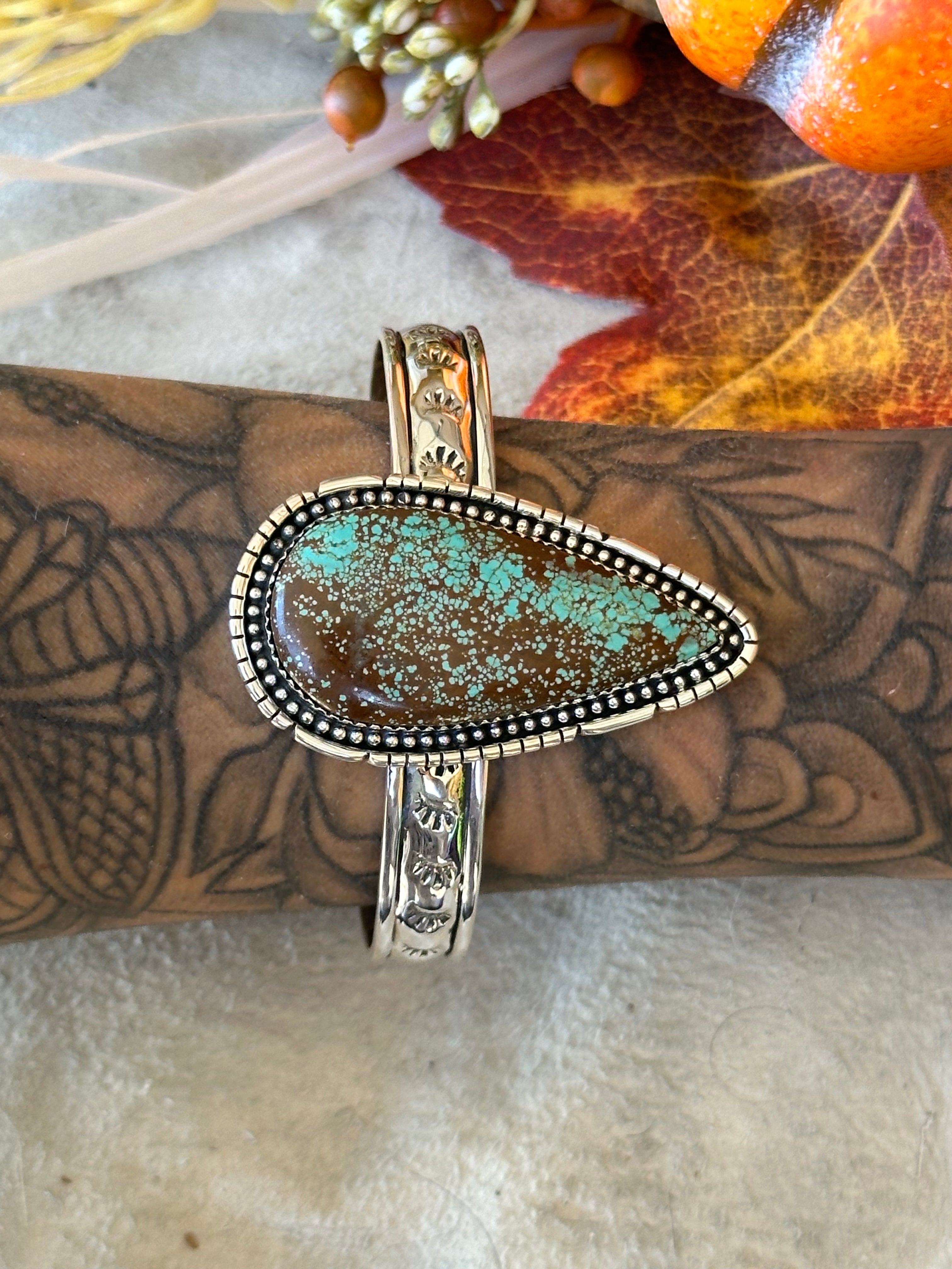 Southwest Made #8 Turquoise & Sterling Silver Cuff Bracelet