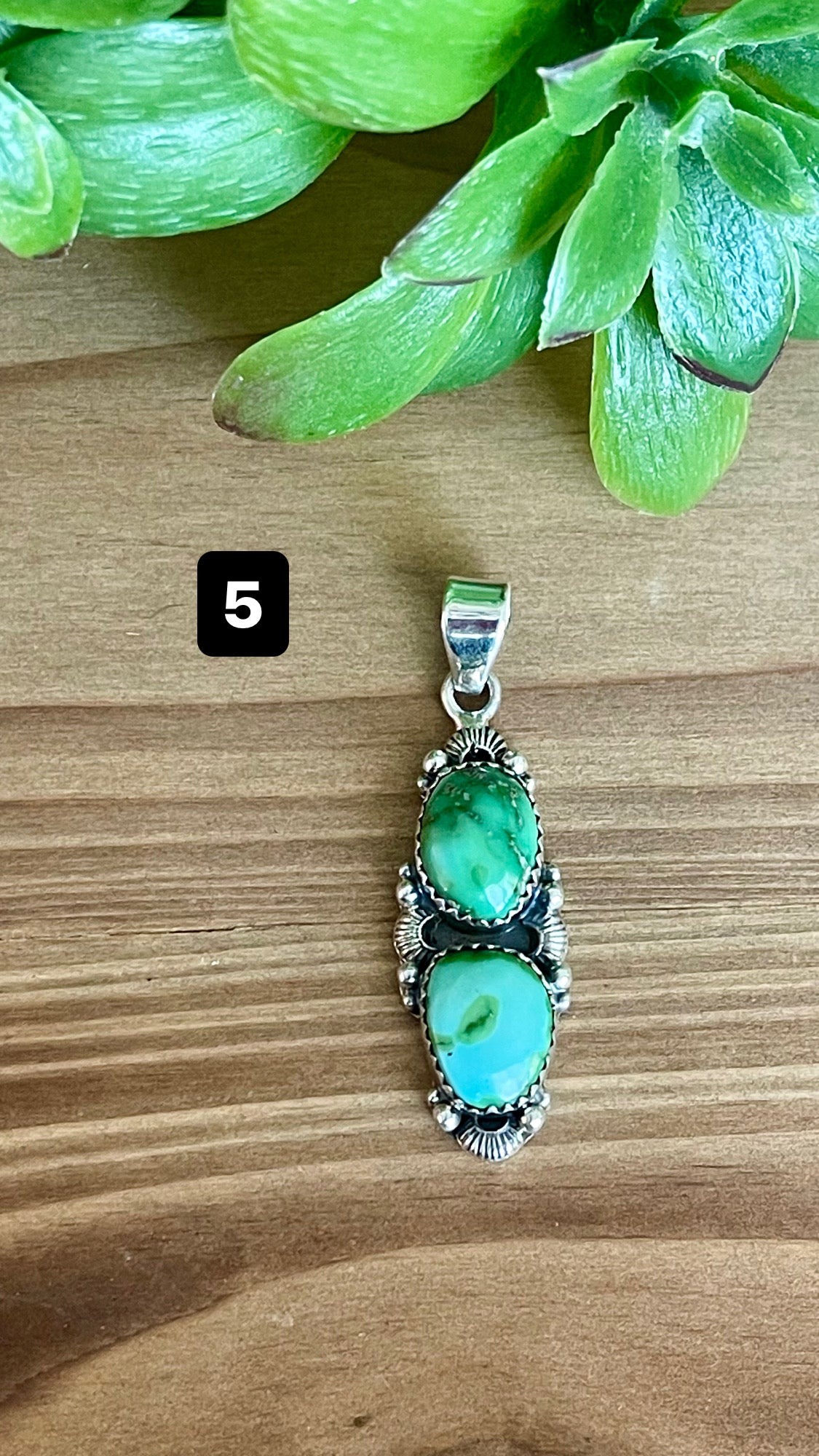 Southwest Handmade Sonoran Mountain Turquoise & Sterling Silver Pendant