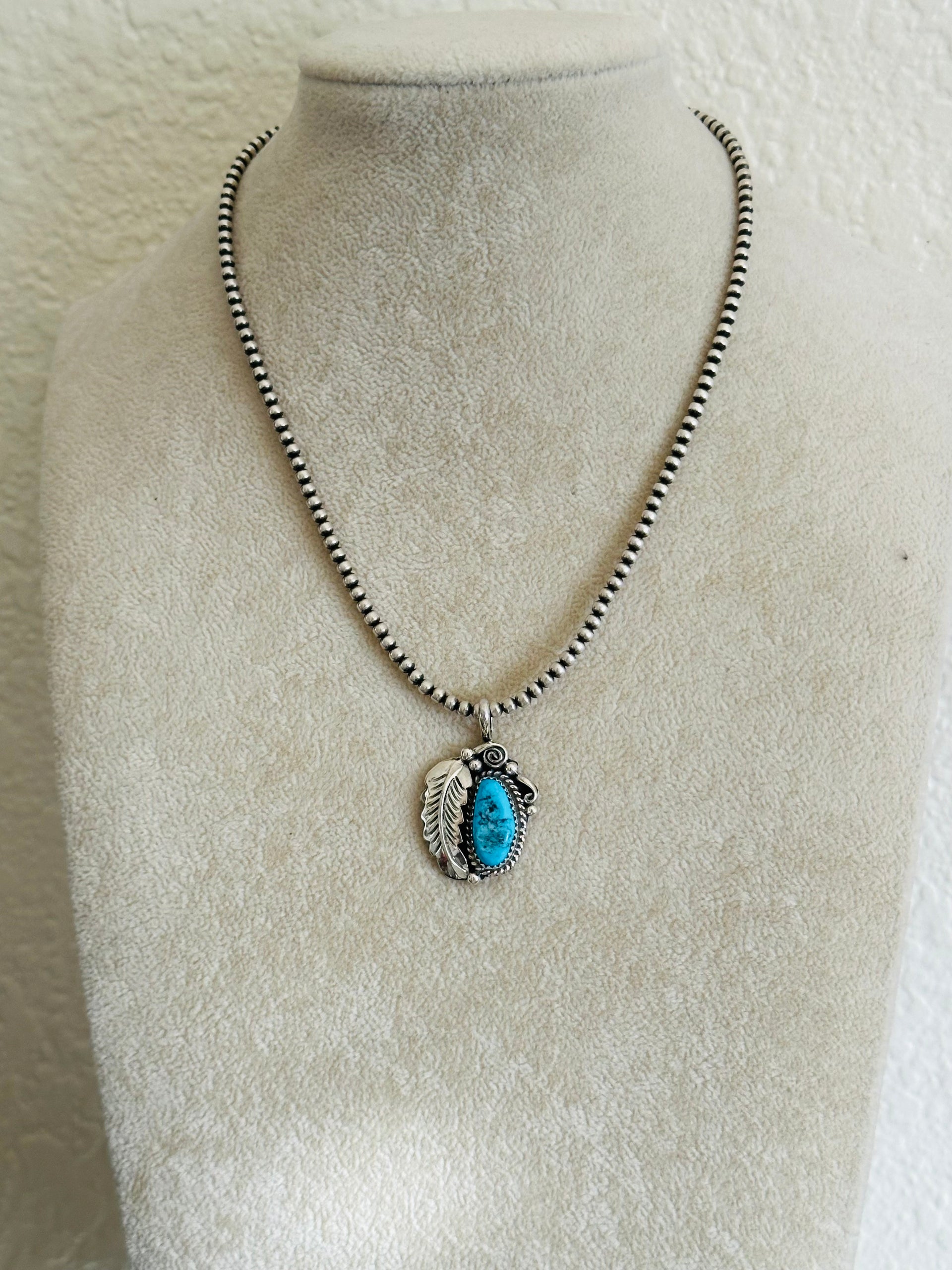 Julia Etsitty Kingman Turquoise & Sterling Silver Pendants