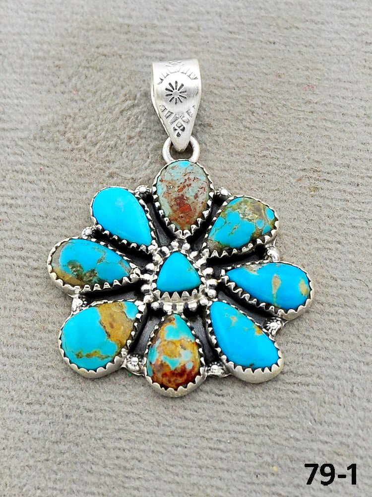 Southwest Made Santa Maria Turquoise & Sterling Silver Pendant