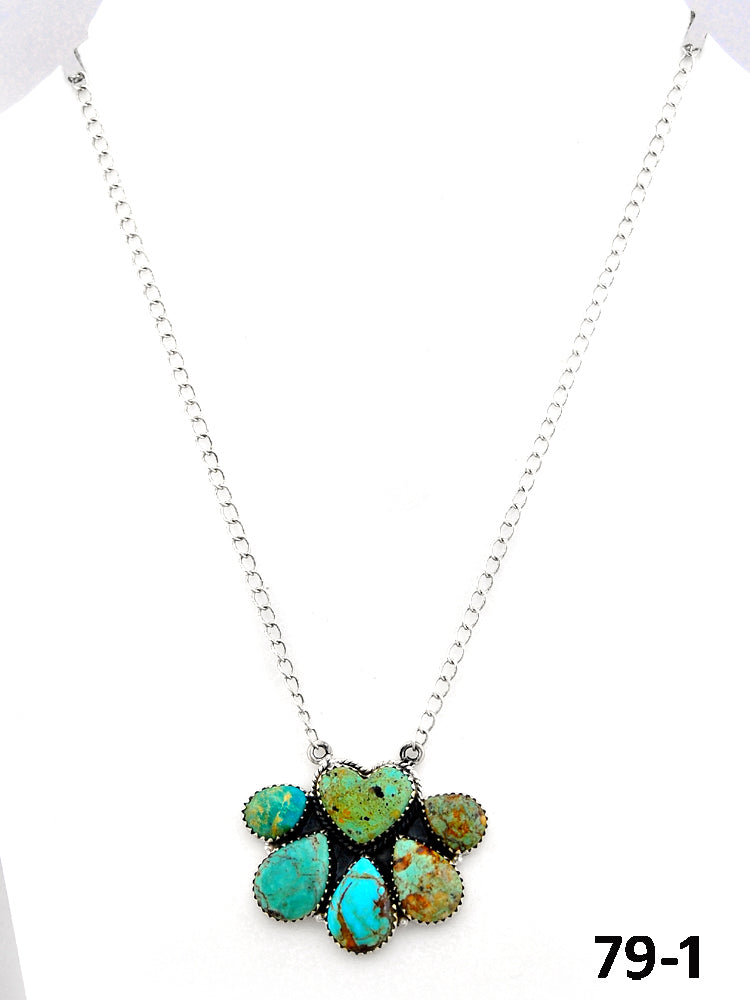Southwest Made #8 Turquoise & Sterling Silver Necklace