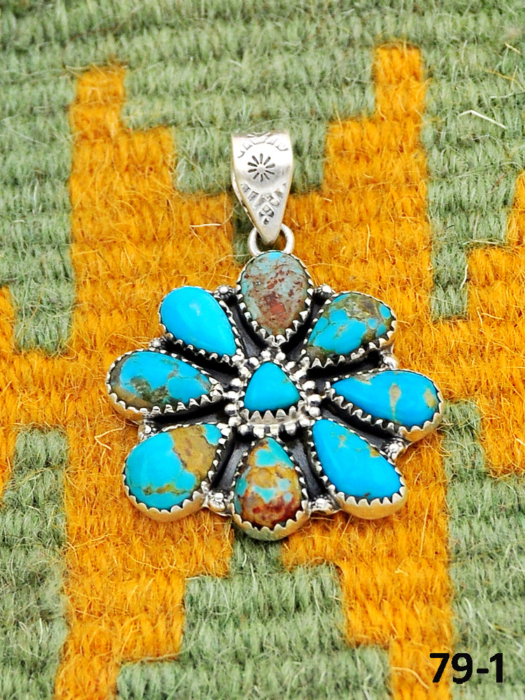 Southwest Made Santa Maria Turquoise & Sterling Silver Pendant