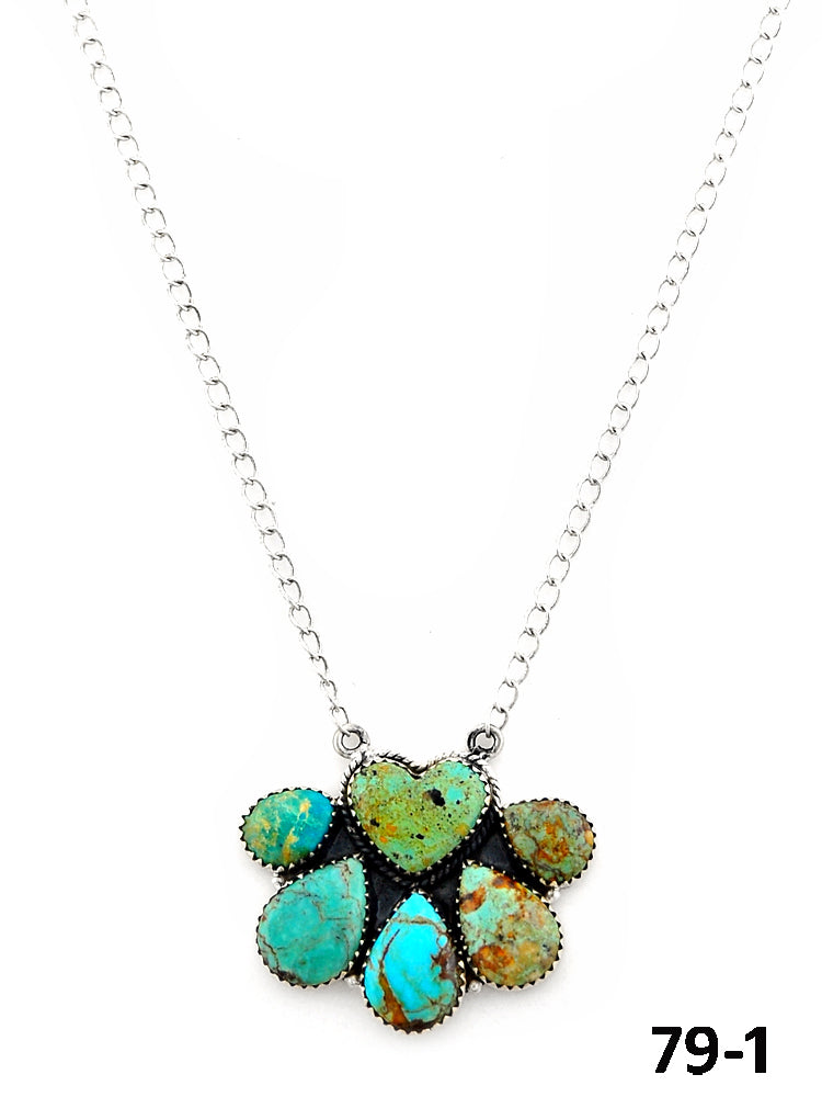 Southwest Made #8 Turquoise & Sterling Silver Necklace