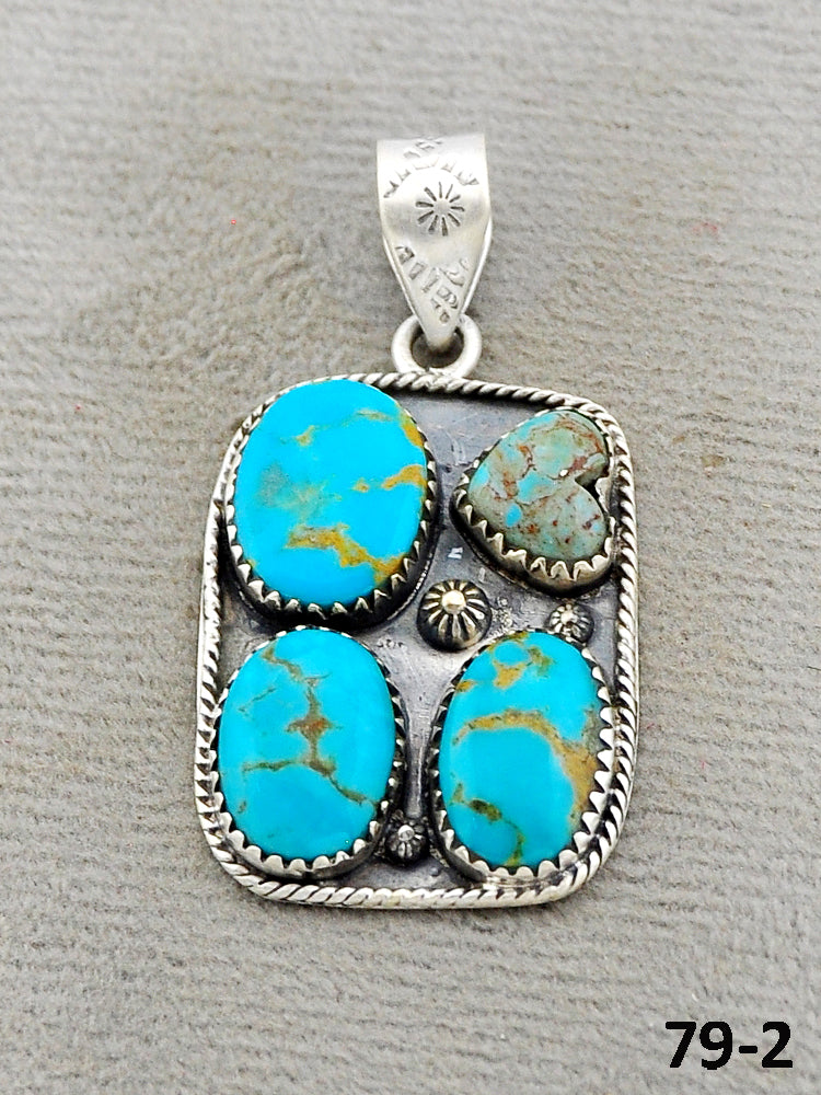 Southwest Made Santa Maria Turquoise & Sterling Silver Pendant