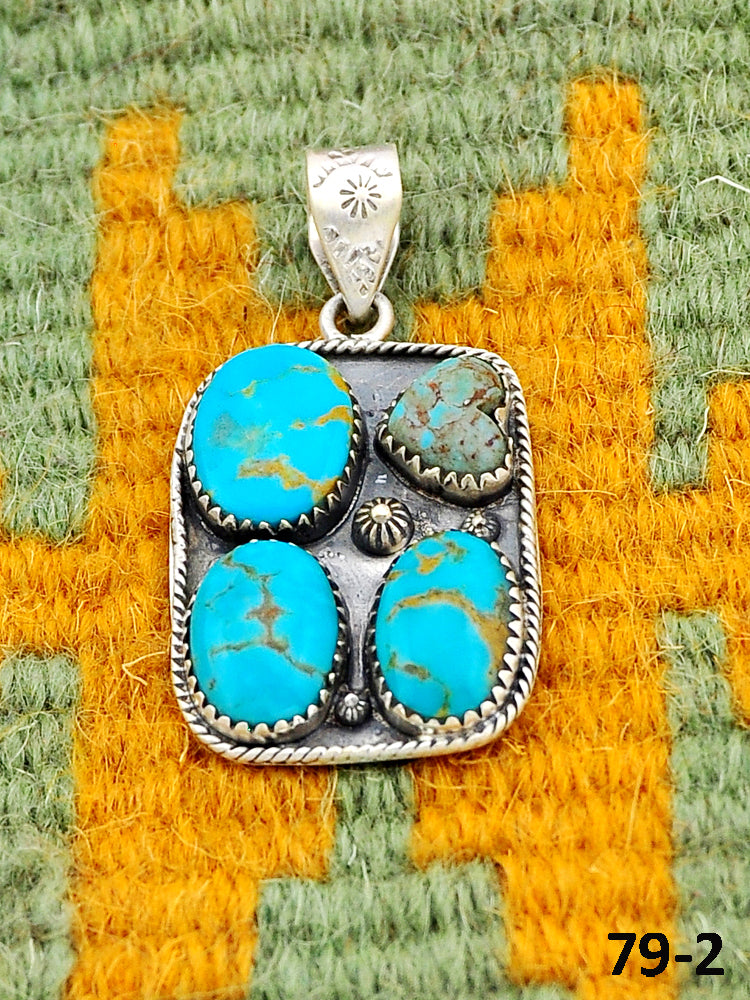 Southwest Made Santa Maria Turquoise & Sterling Silver Pendant