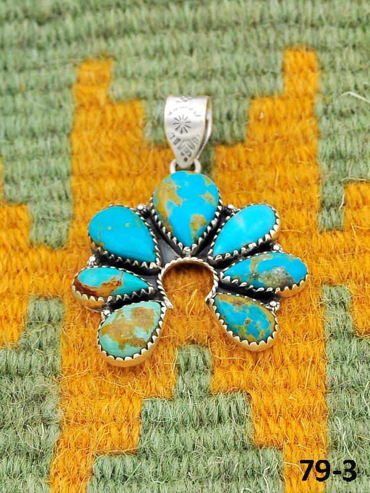 Southwest Made Santa Maria Turquoise & Sterling Silver Pendant