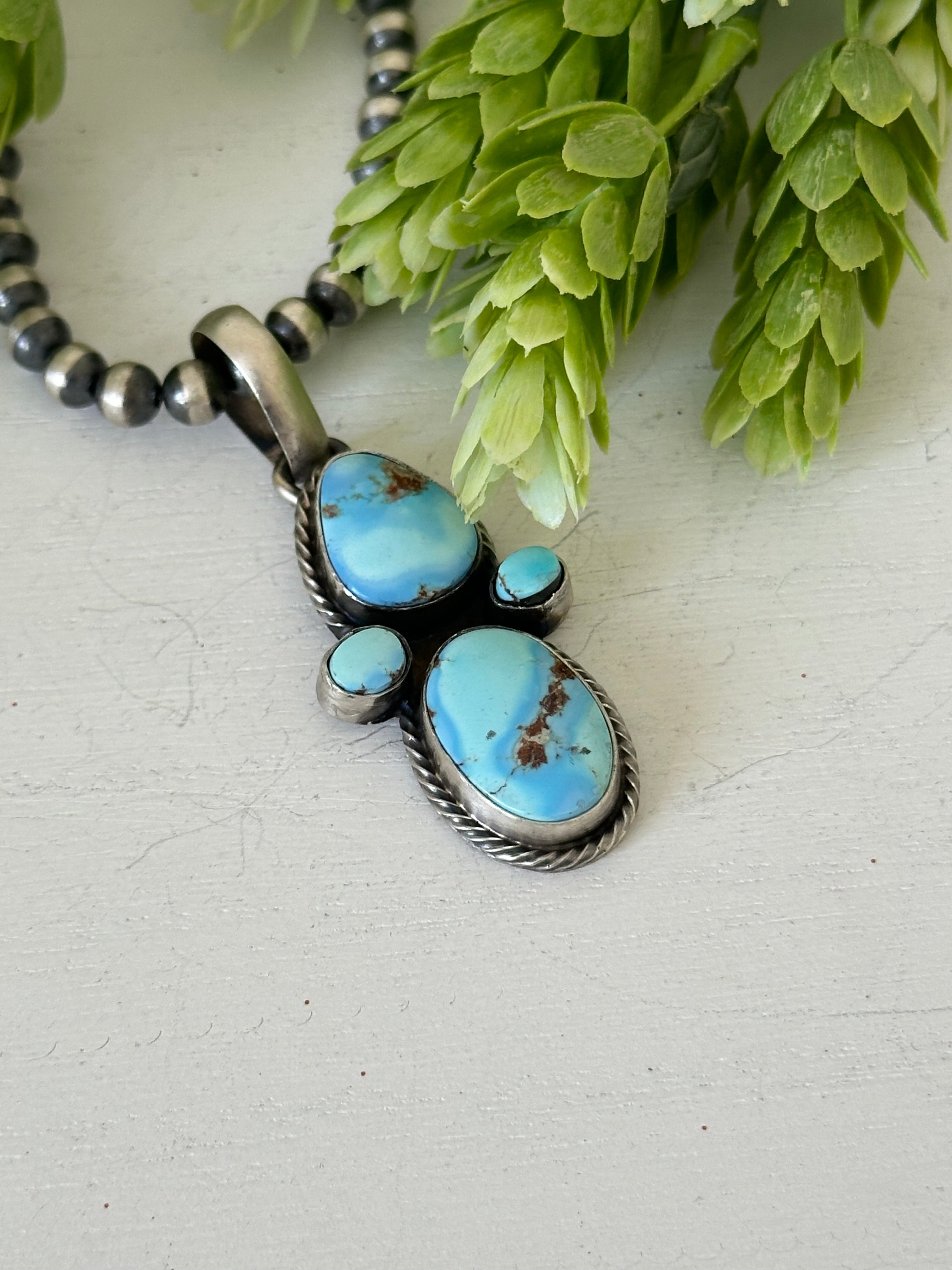 Darrin Livingston Golden Hills Turquoise & Sterling Silver Pendant