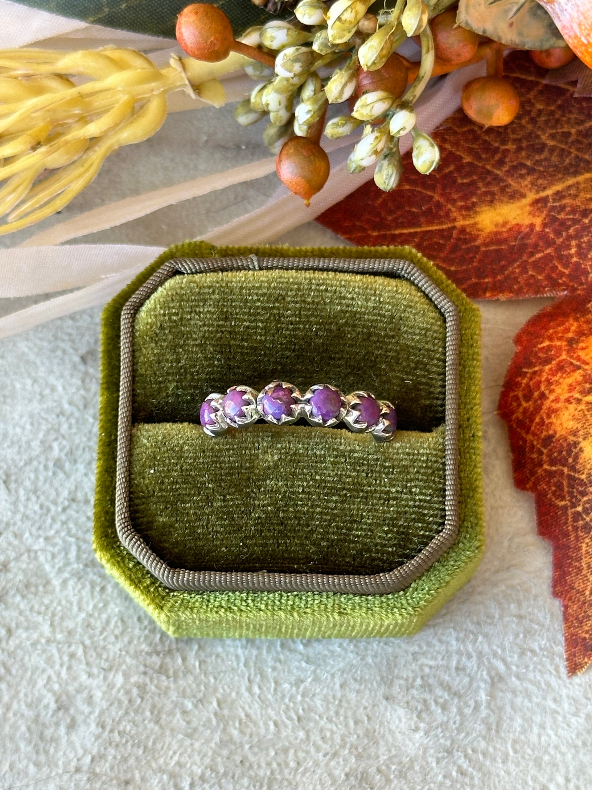Southwest Handmade Purple Mohave Turquoise & Sterling Silver Ring