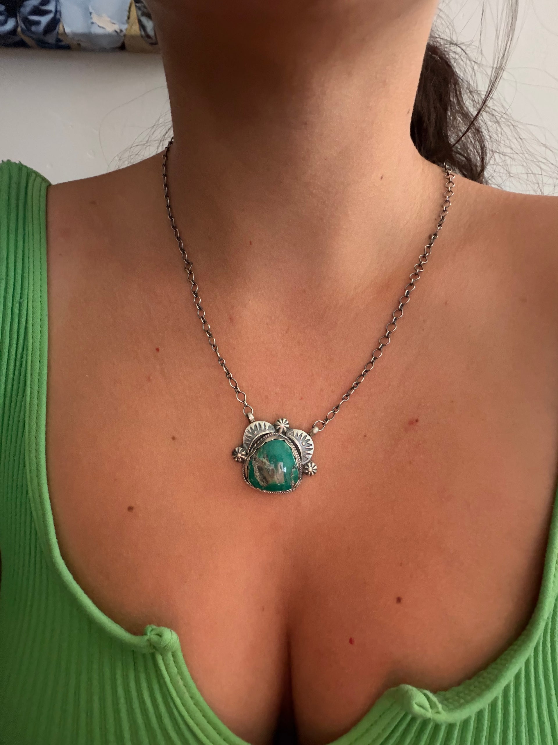 Jeff James Fox Turquoise & Sterling Silver Necklace