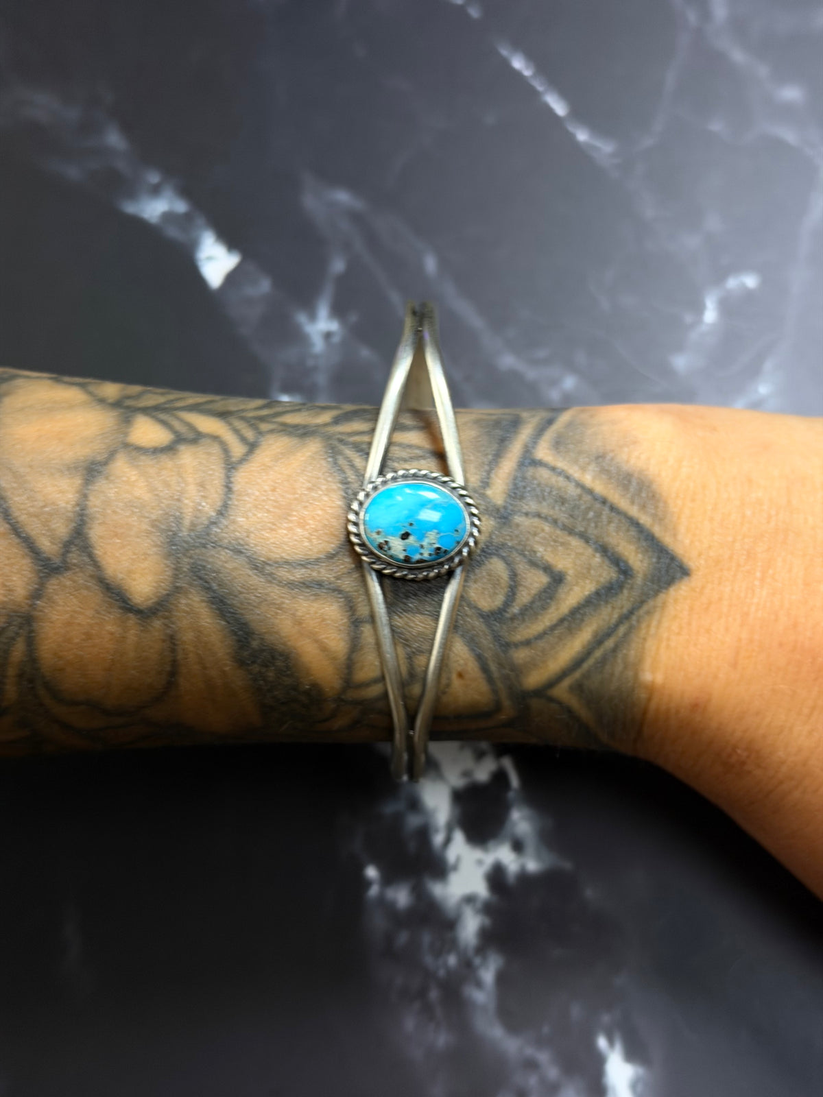 Dave Skeets Blue Ridge Turquoise & Sterling Silver Cuff Bracelet