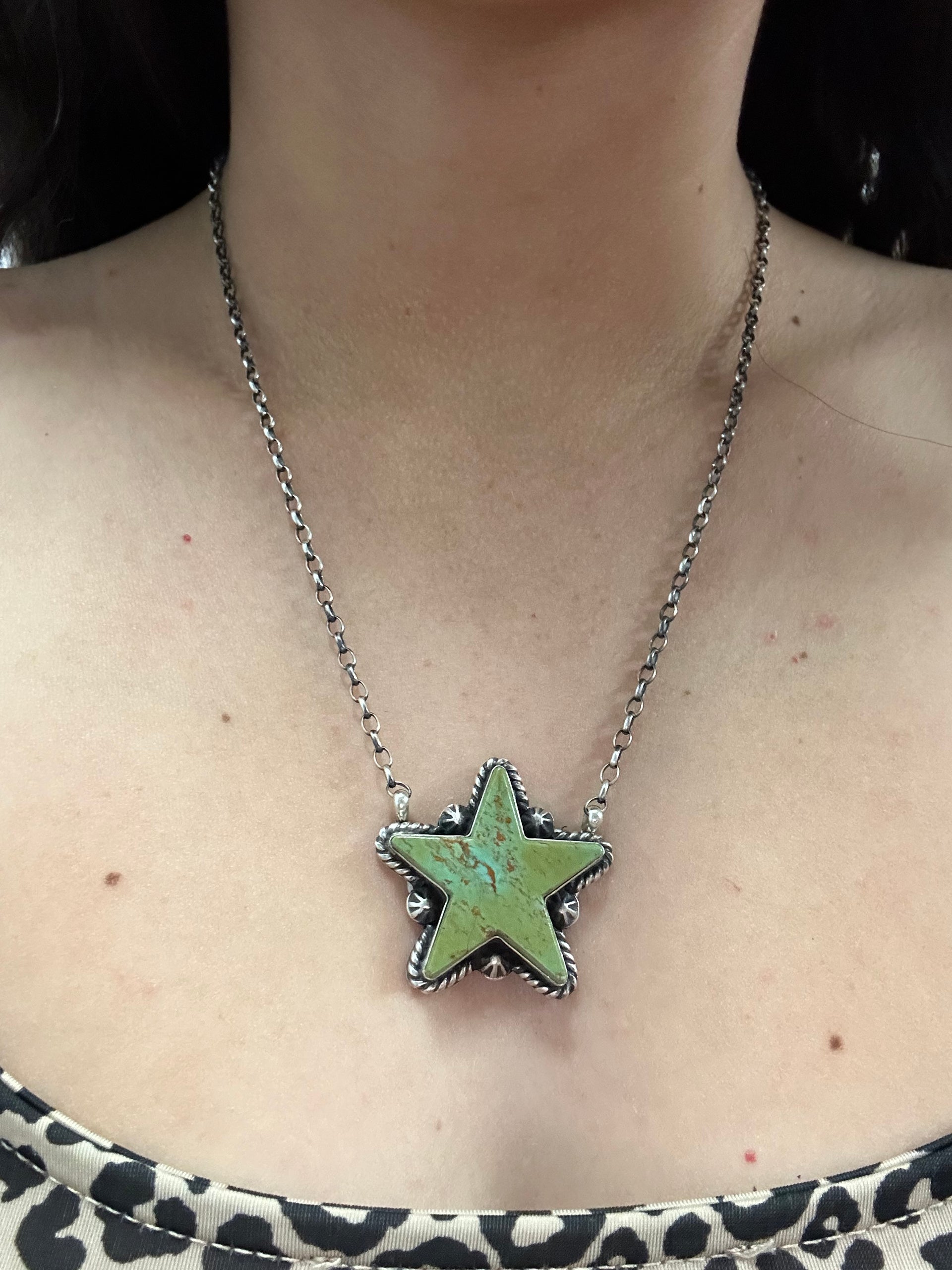 Donovan Skeets Kingman Turquoise & Sterling Silver Star Necklace