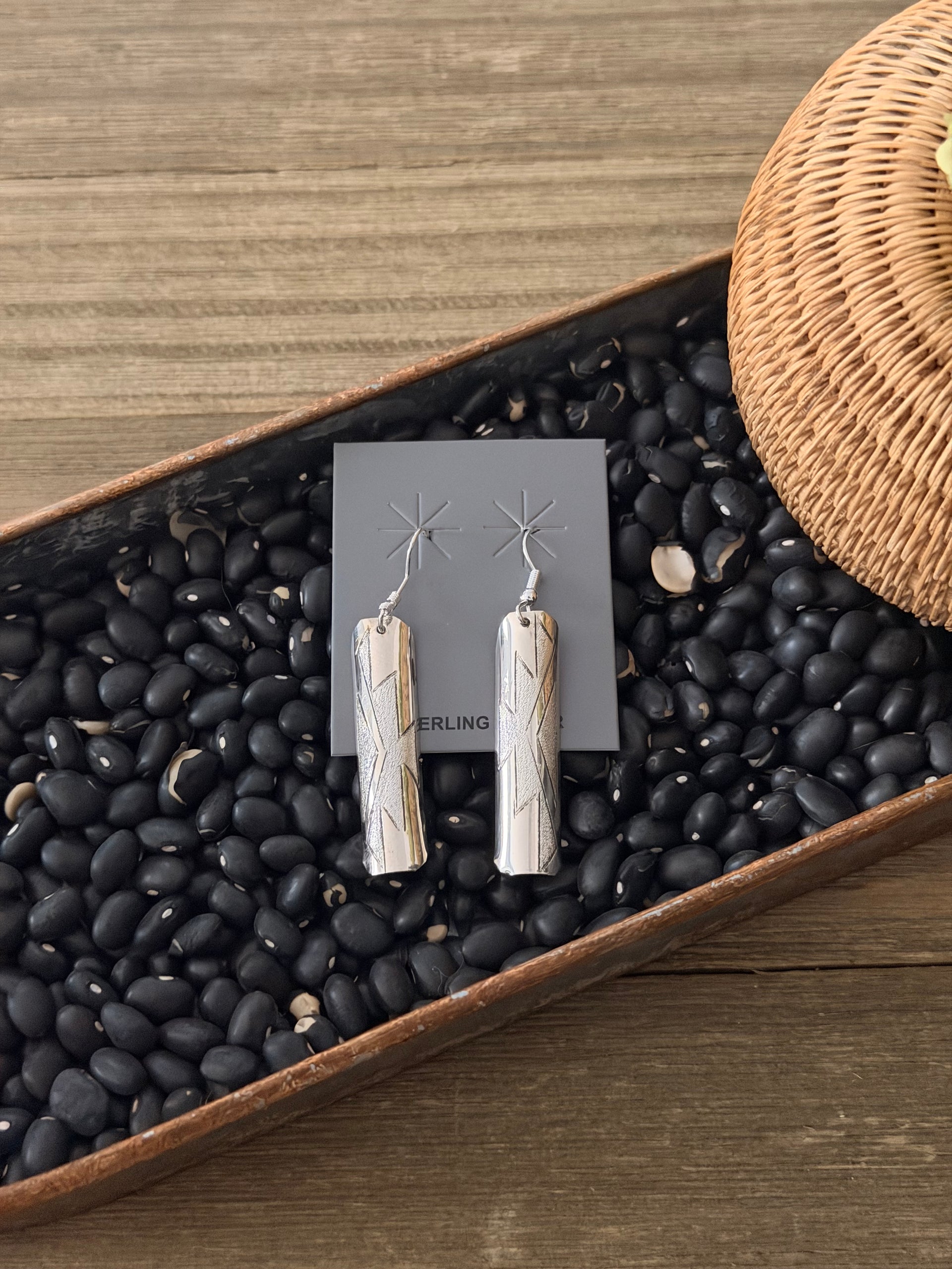 Navajo Made Sterling Silver Dangle Earrings