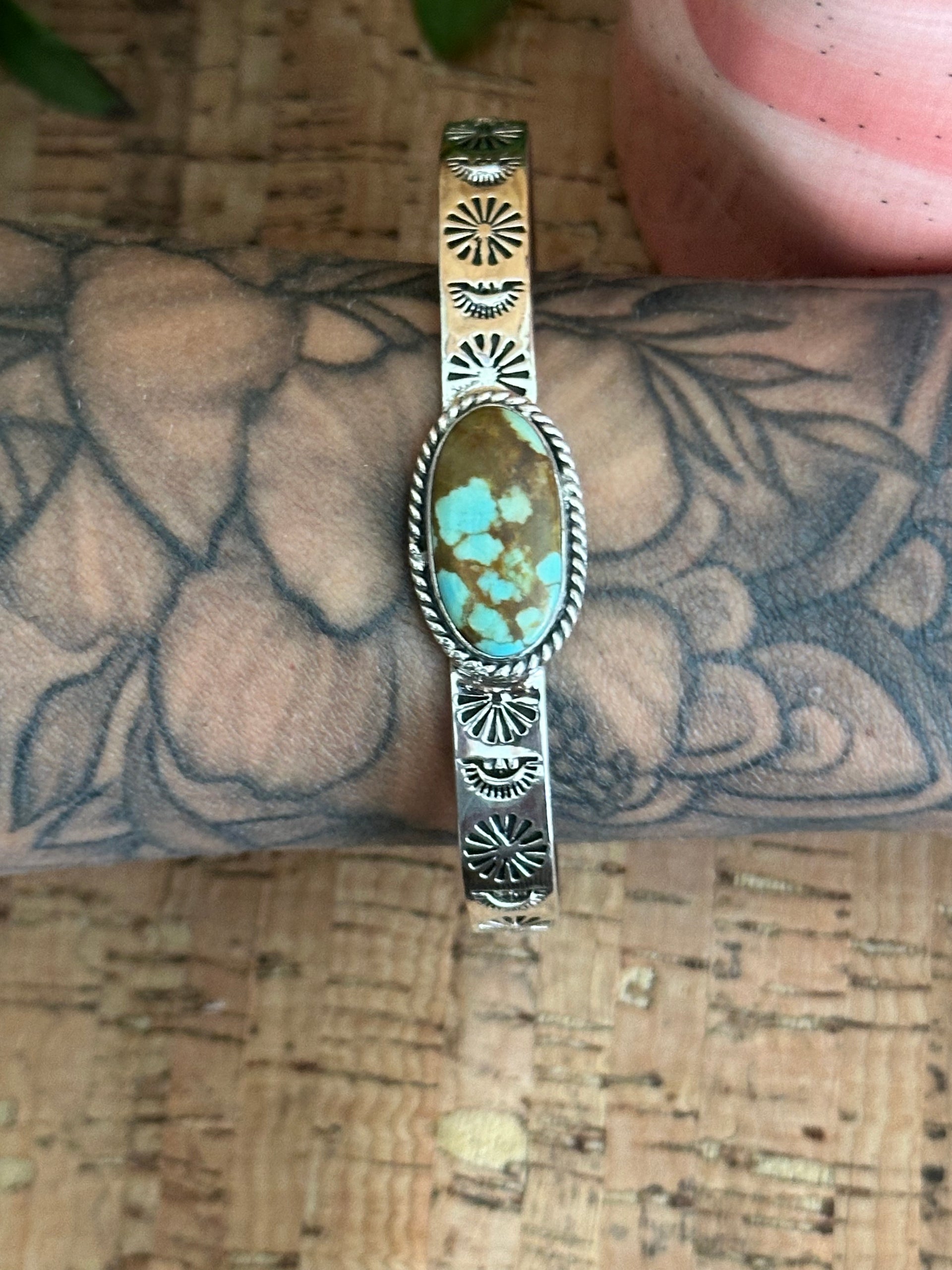 Southwest Made #8 Turquoise & Sterling Silver Cuff Bracelet
