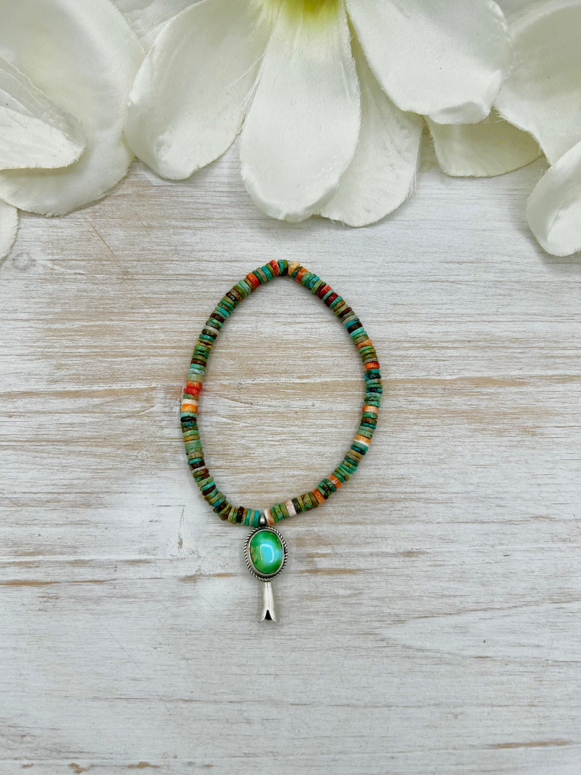 George Rios Multi Stone & Sterling Silver Stretchy Bracelet