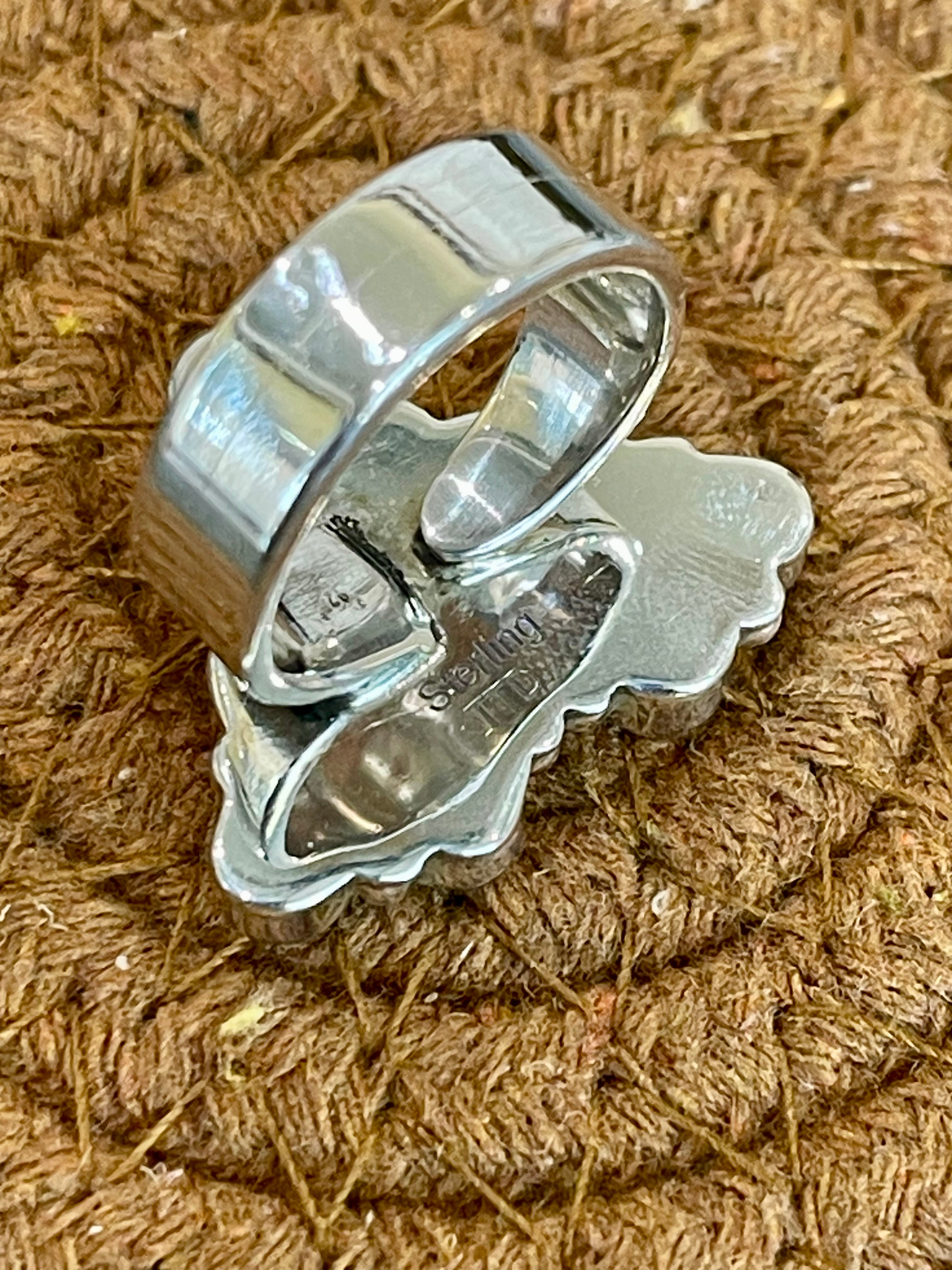 Southwest Handmade Multi Stone & Sterling Silver Adjustable Ring