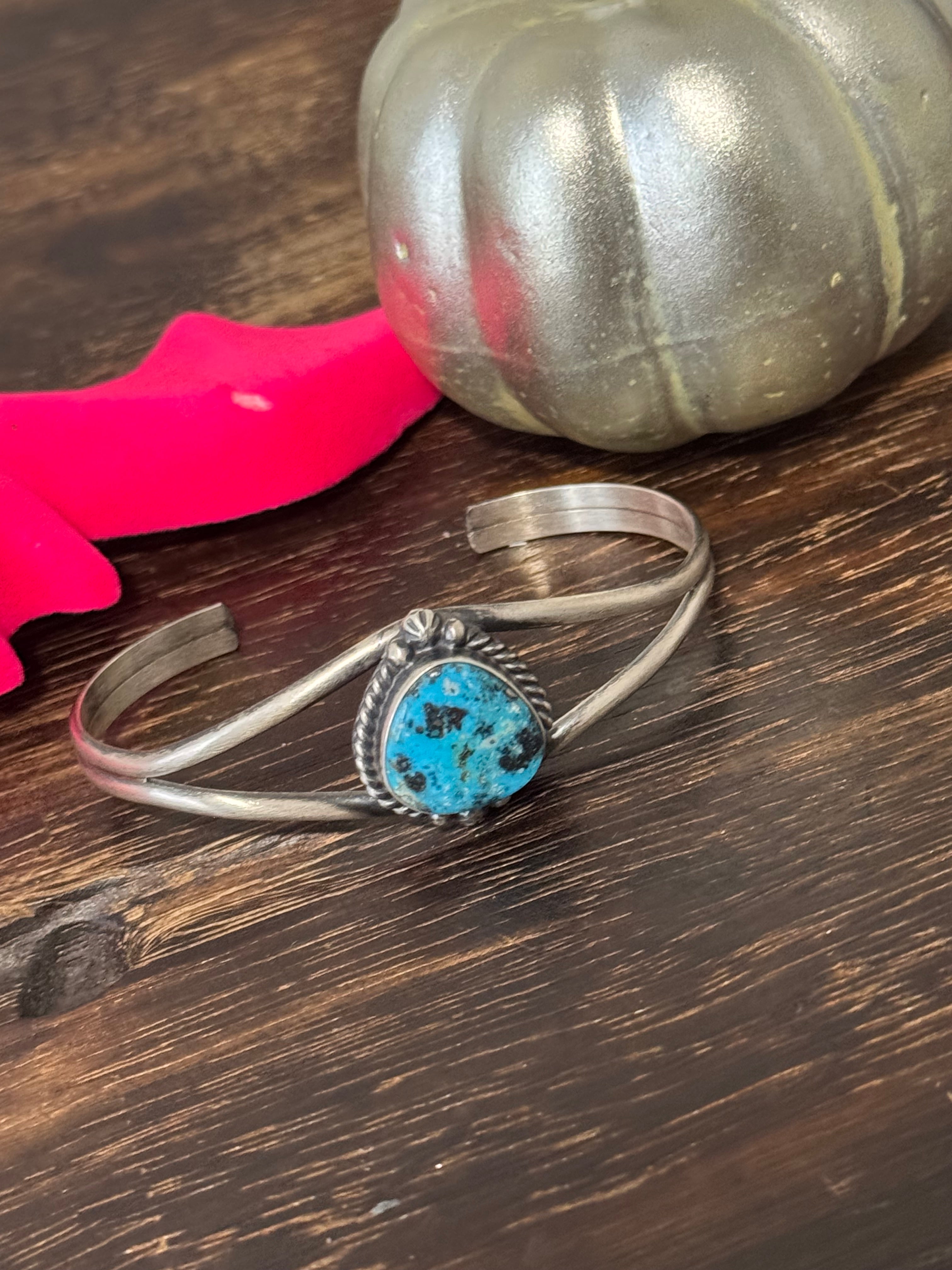 Dave Skeets Blue Ridge Turquoise & Sterling Silver Cuff Bracelet