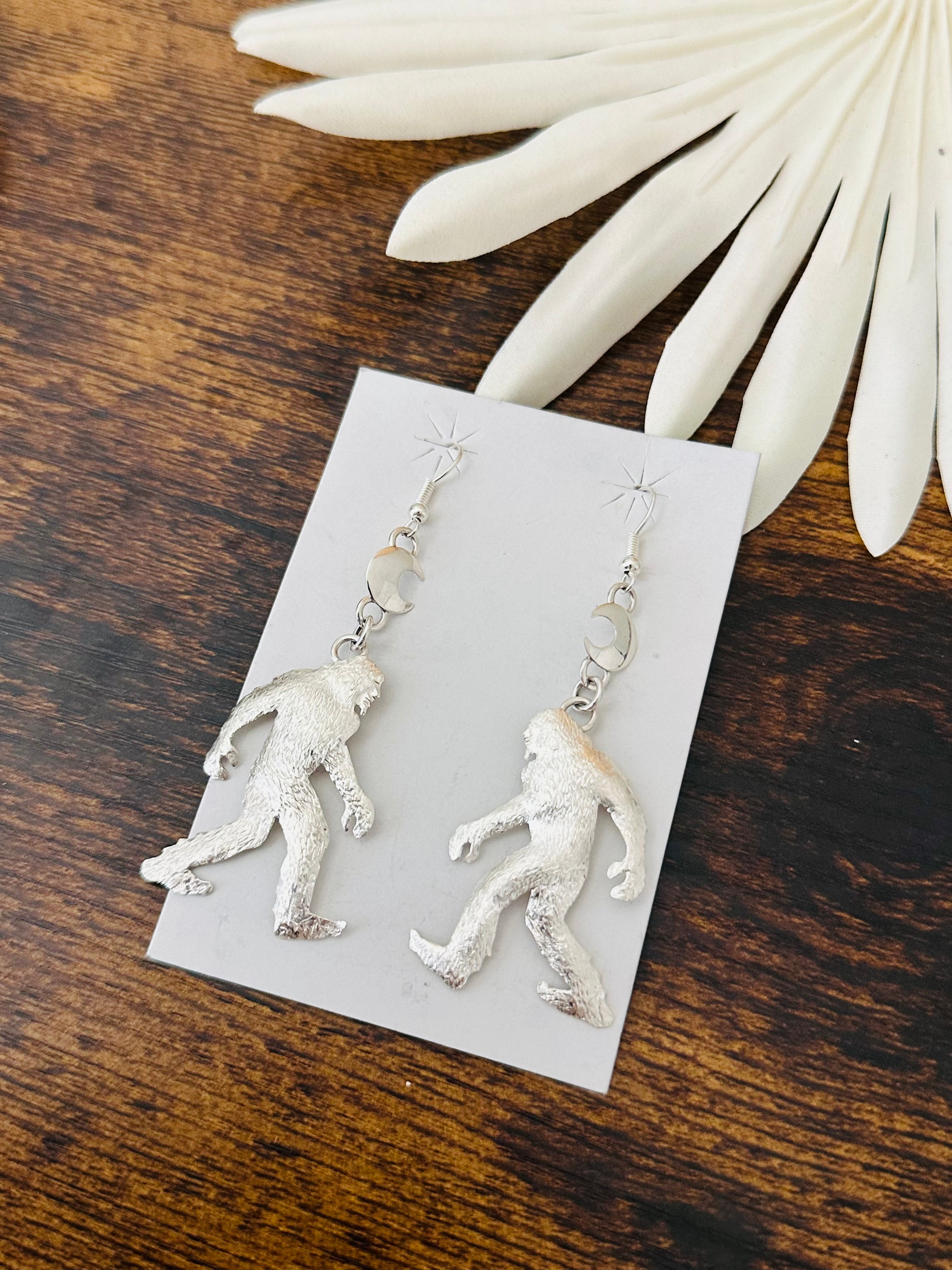 Will Arviso Sterling Silver Sasquatch Dangle Earrings