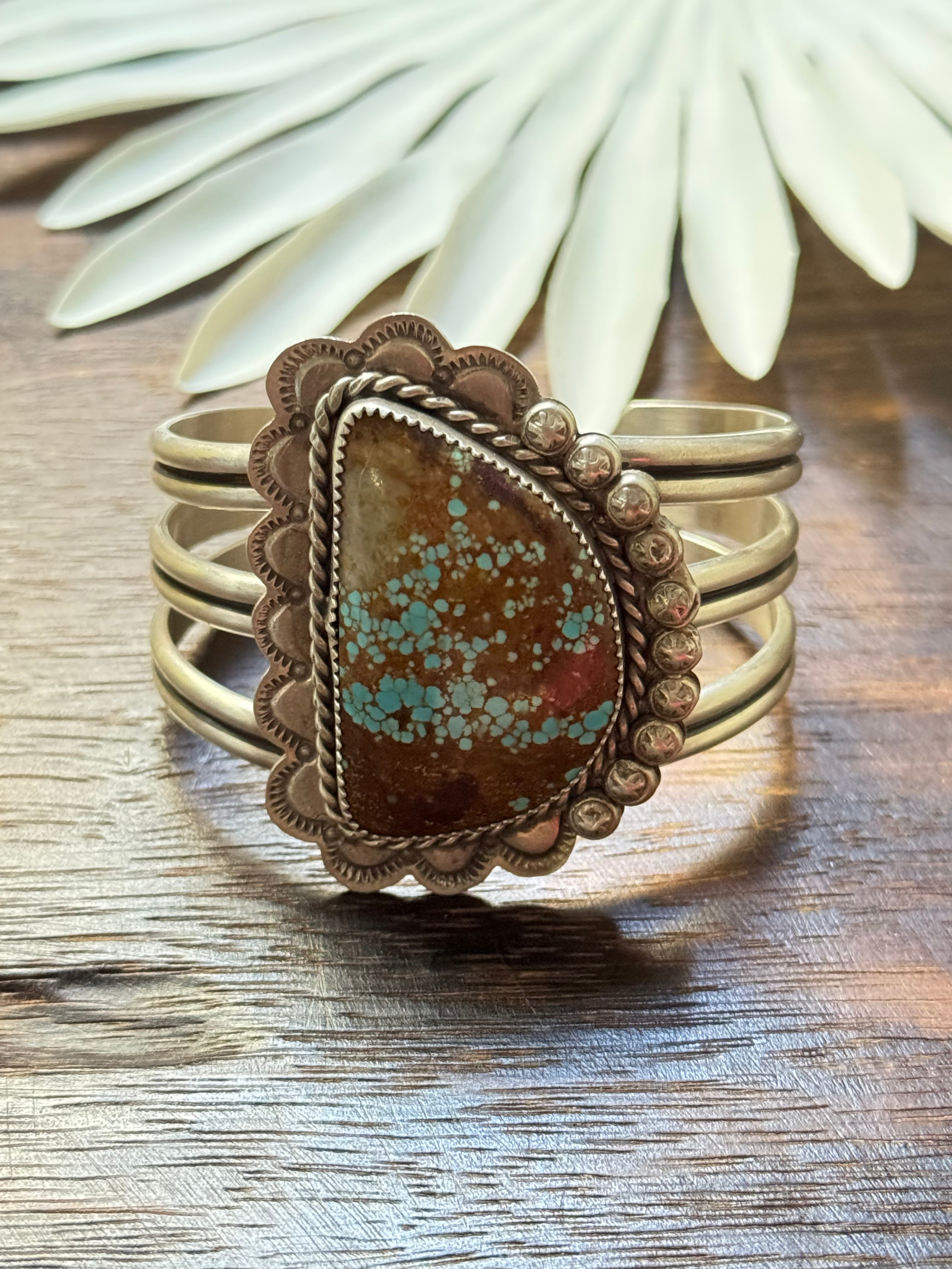 Danny Hinio #8 Turquoise & Sterling Silver Cuff Bracelet