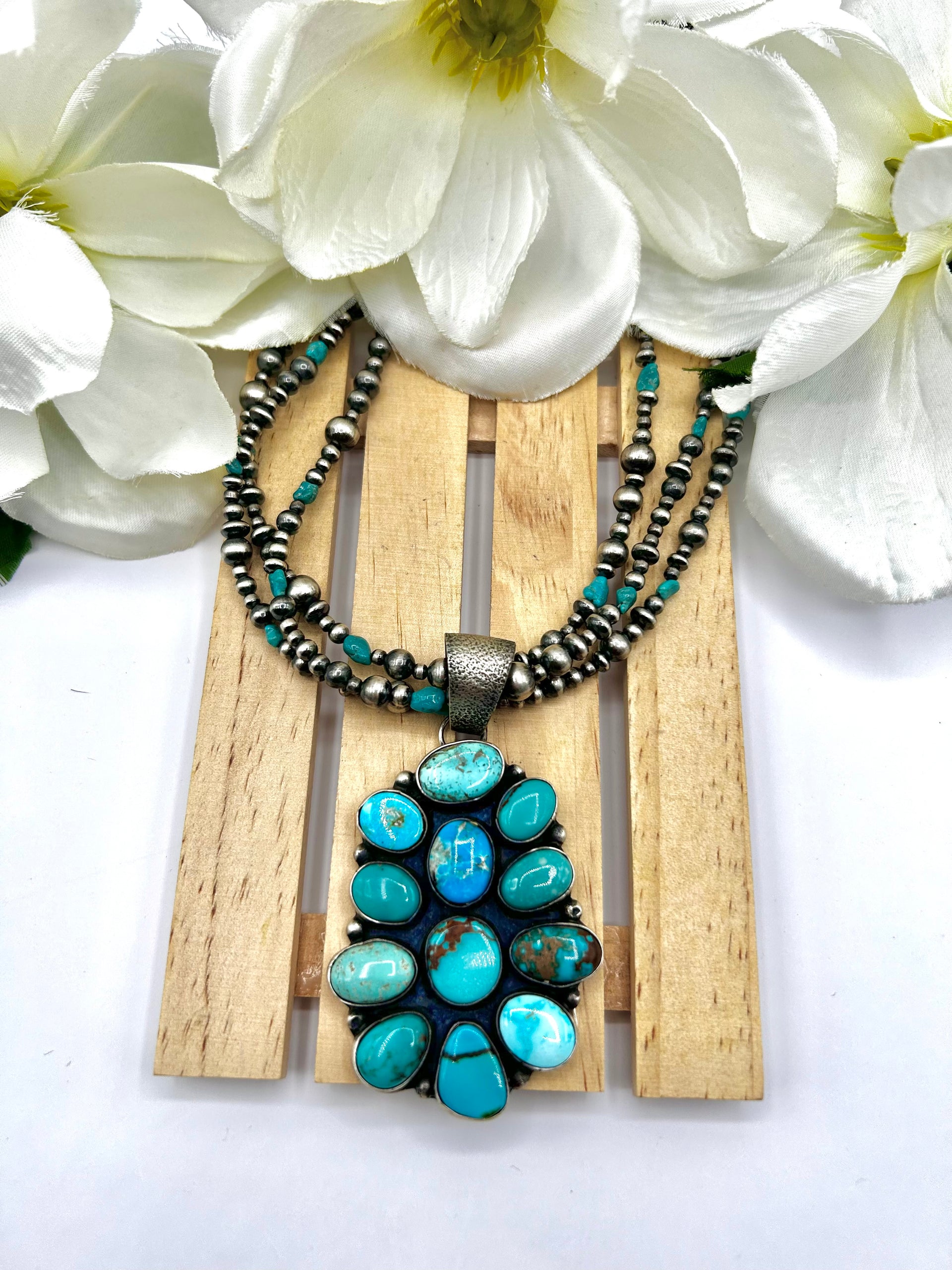Ella Peters Mixed Turquoise & Sterling Silver Necklace