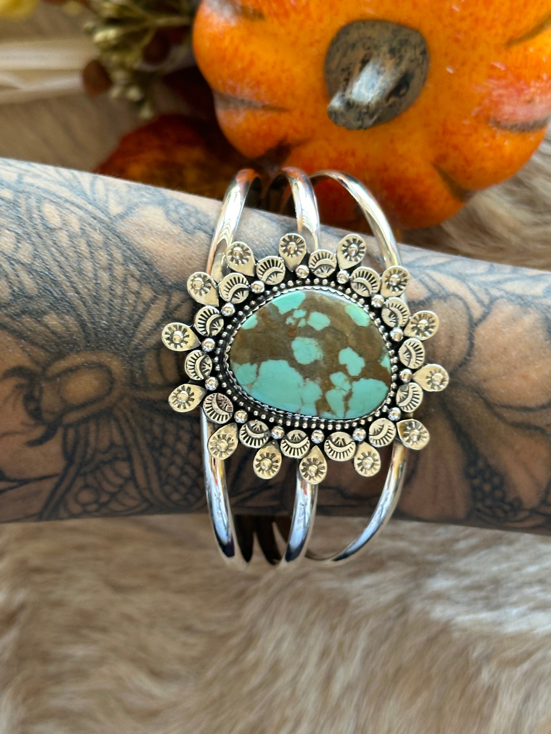 Southwest Made #8 Turquoise & Sterling Silver Cuff Bracelet