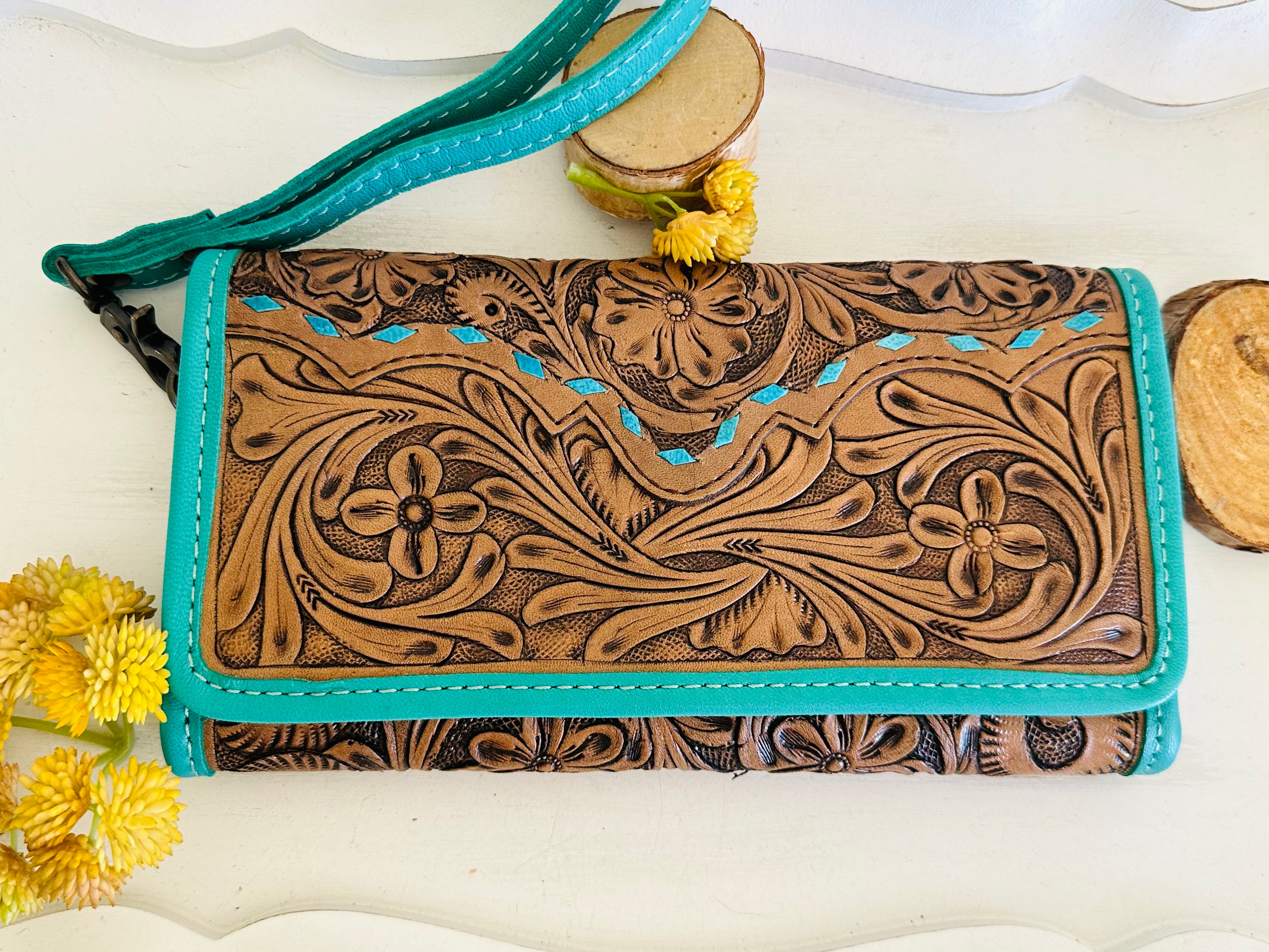 Genuine Tooled Leather Wallet/Clutch