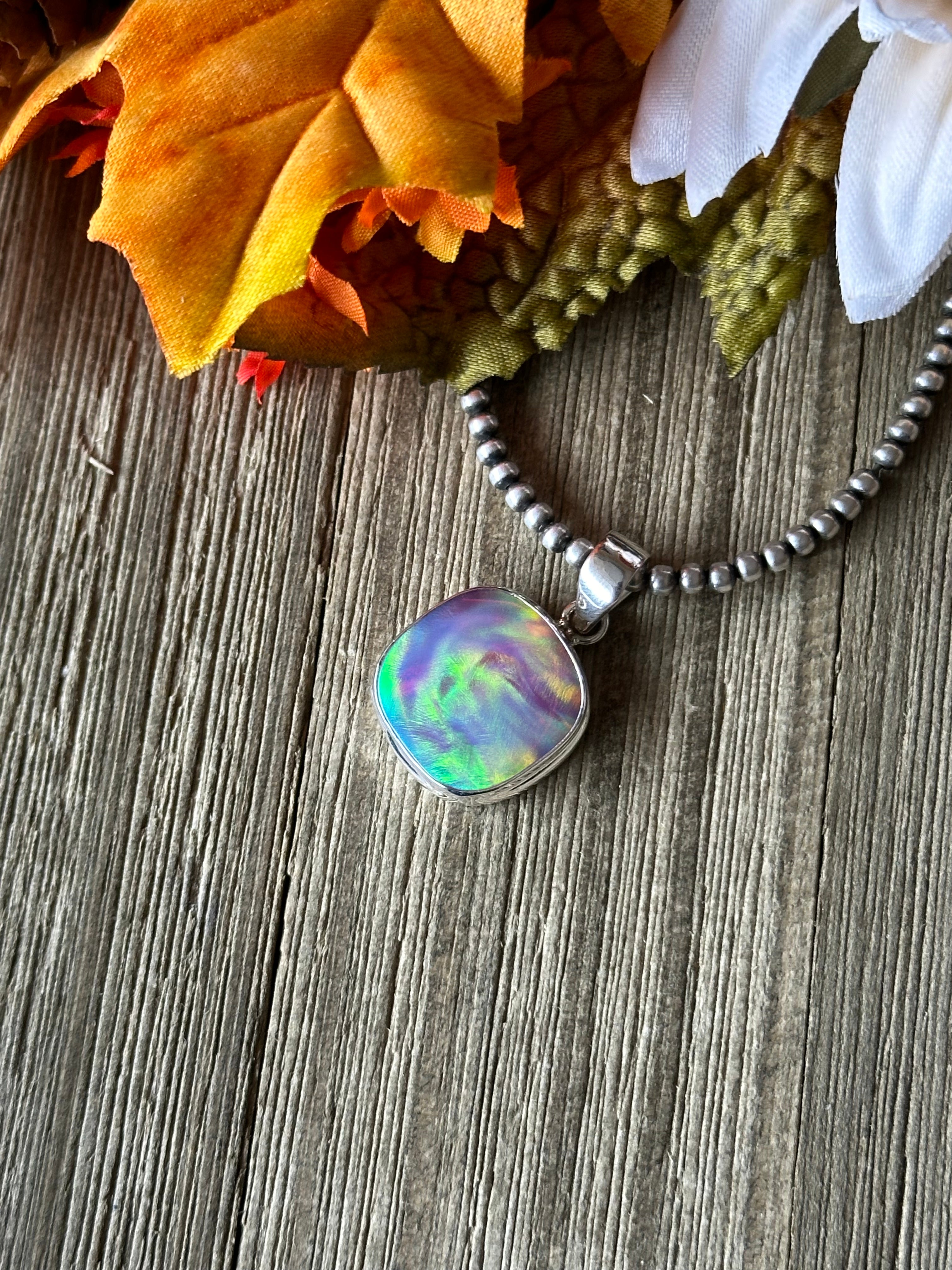 Southwest Handmade Opal & Sterling Silver Pendant