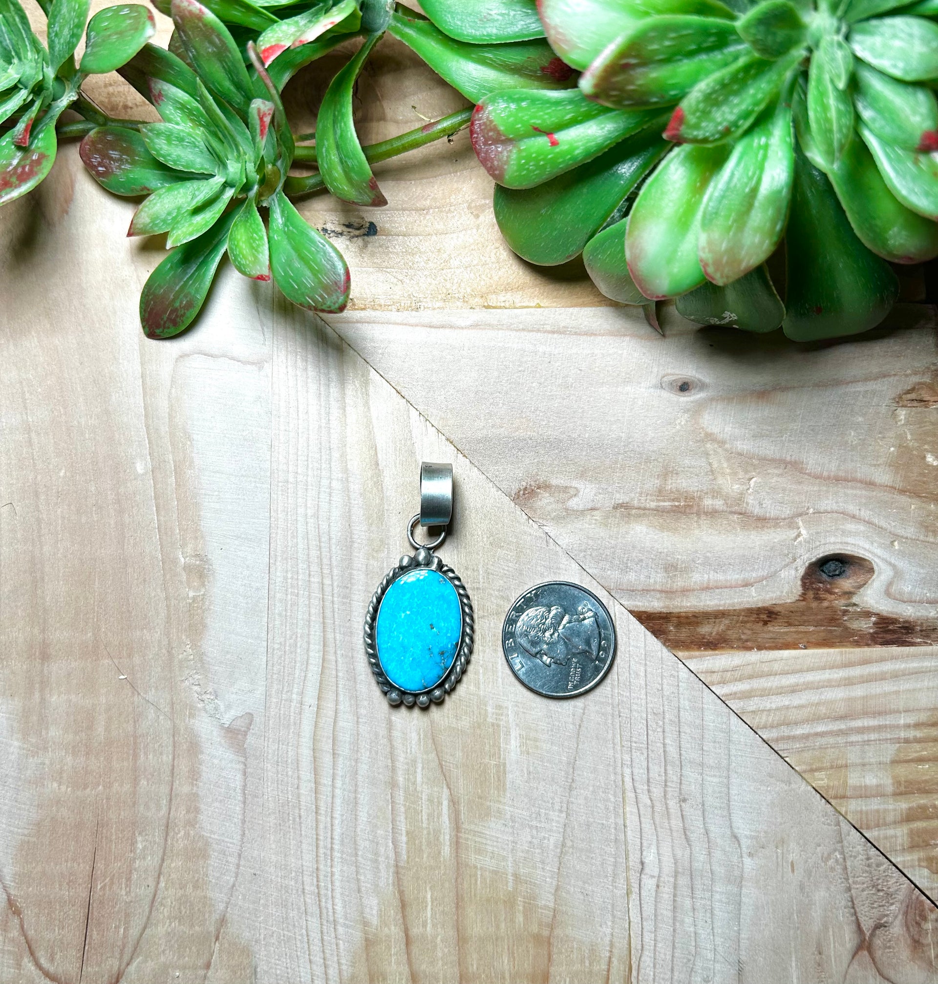 Zachariah David Blue Bird Turquoise & Sterling Silver Pendant