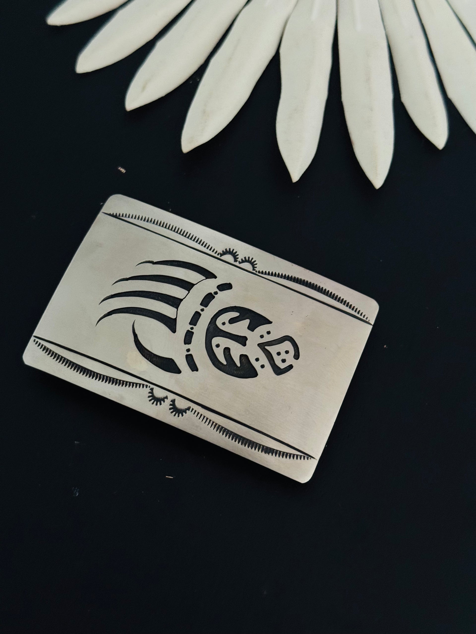 Navajo Made Sterling Silver Belt Buckle