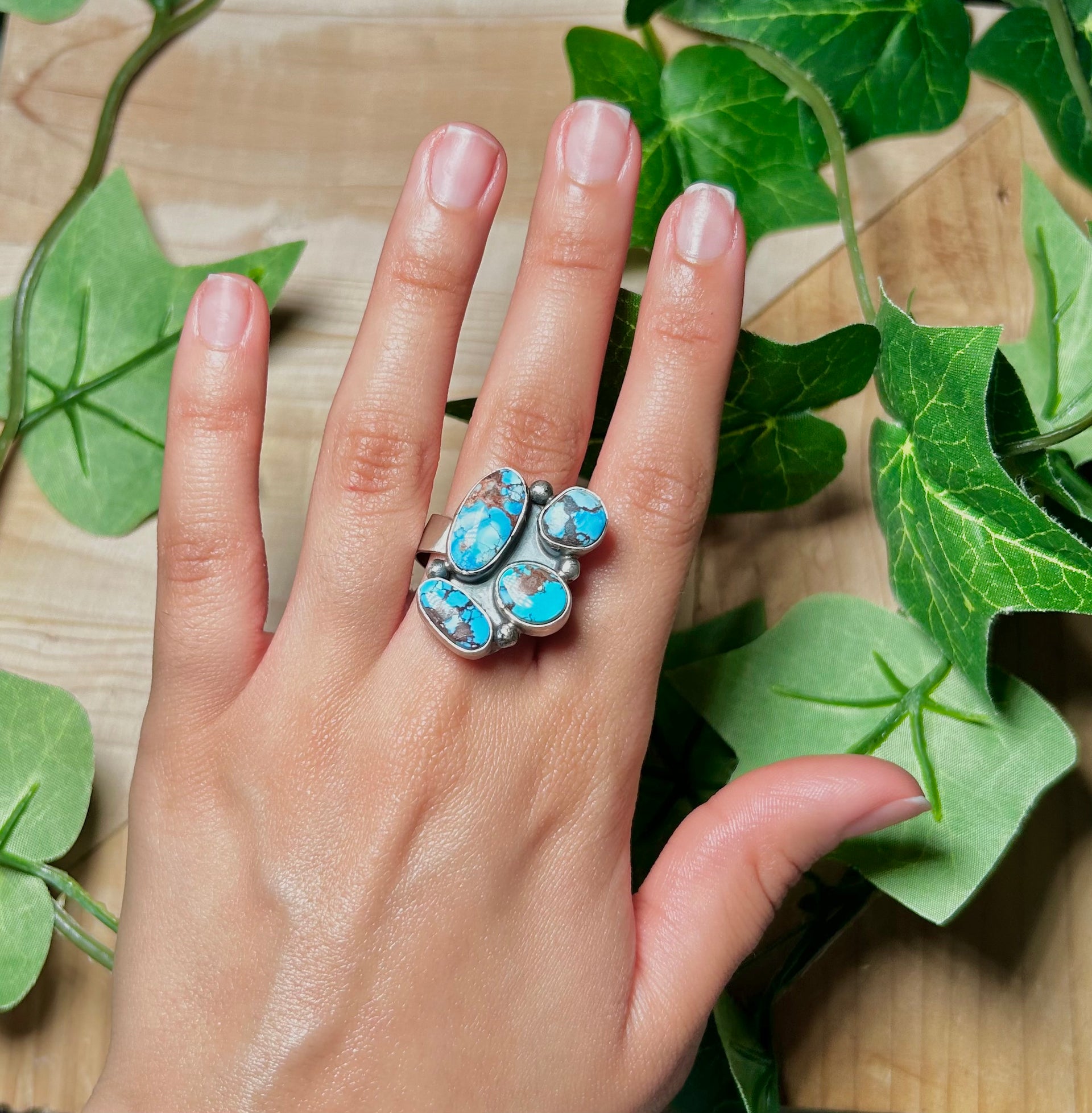 Jameson Garcia Golden Hill’s Turquoise & Sterling Silver Adjustable Ring