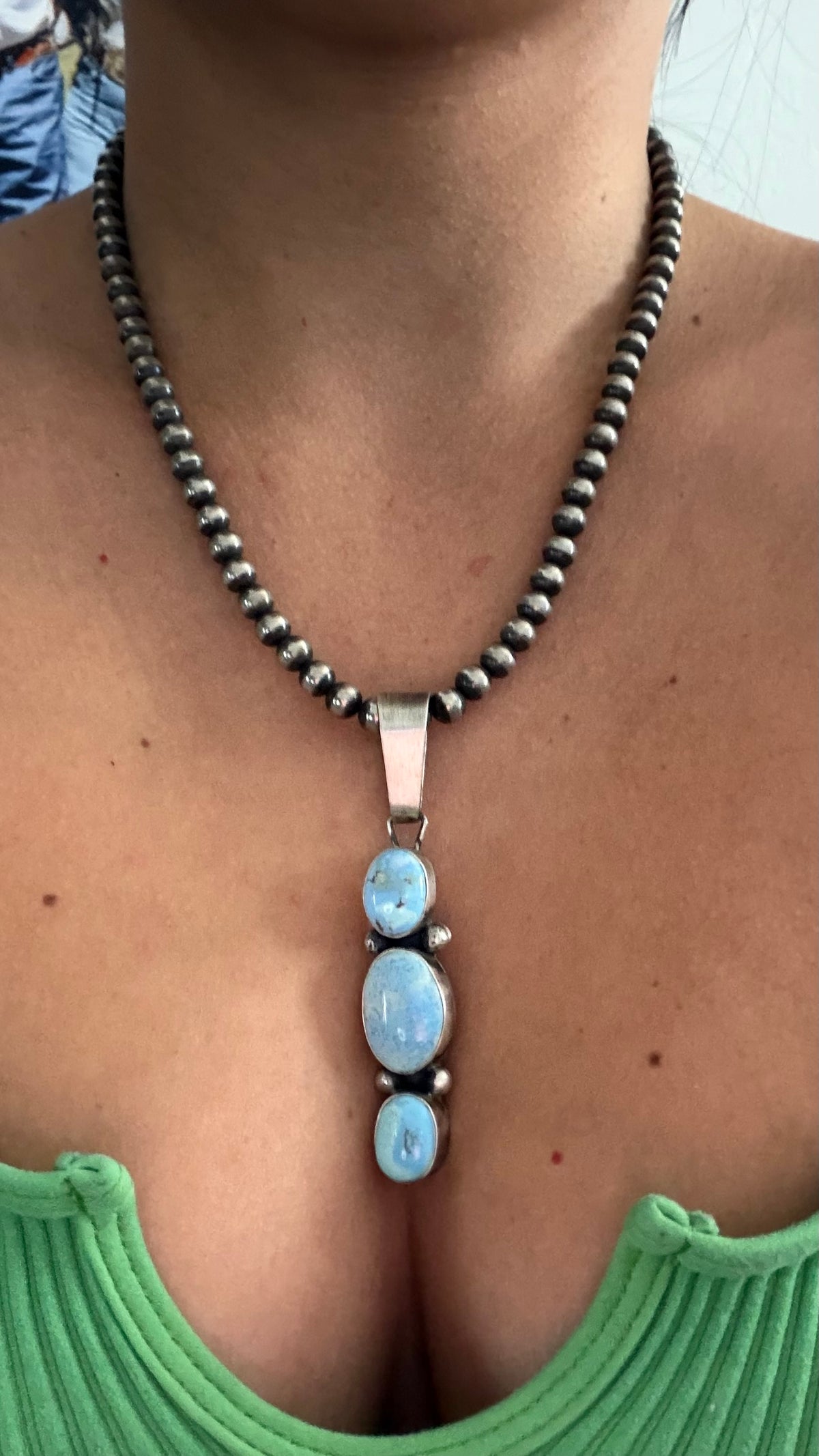 Danny Henio Golden Hills Turquoise & Sterling Silver Pendant