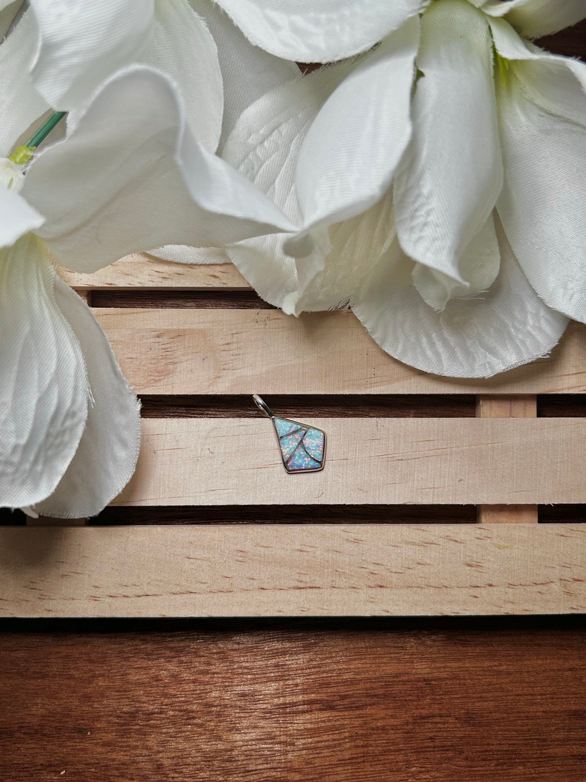 Zuni Made Opal & Sterling Silver Pendant