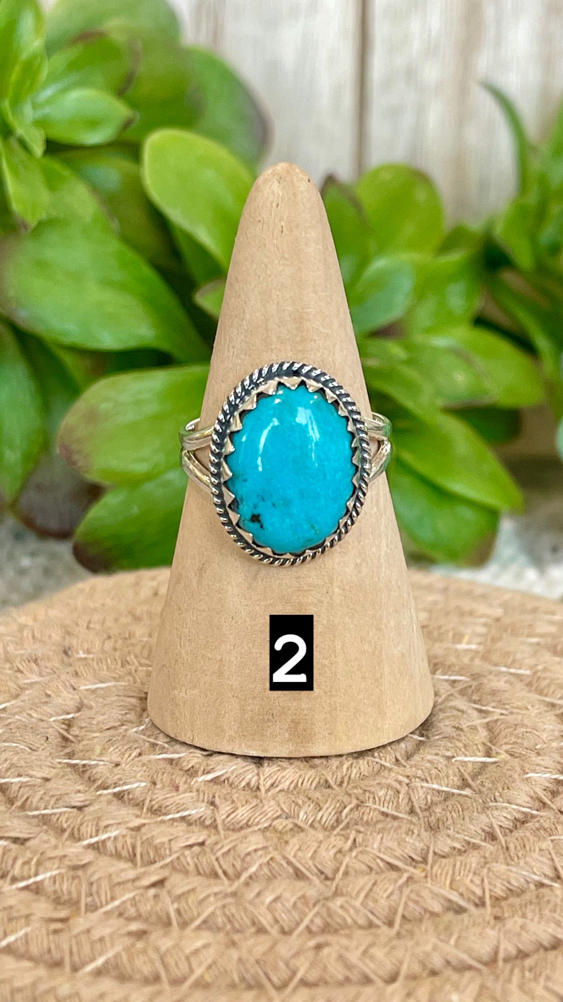 Southwest Handmade Kingman Turquoise & Sterling Silver Size 9 Ring