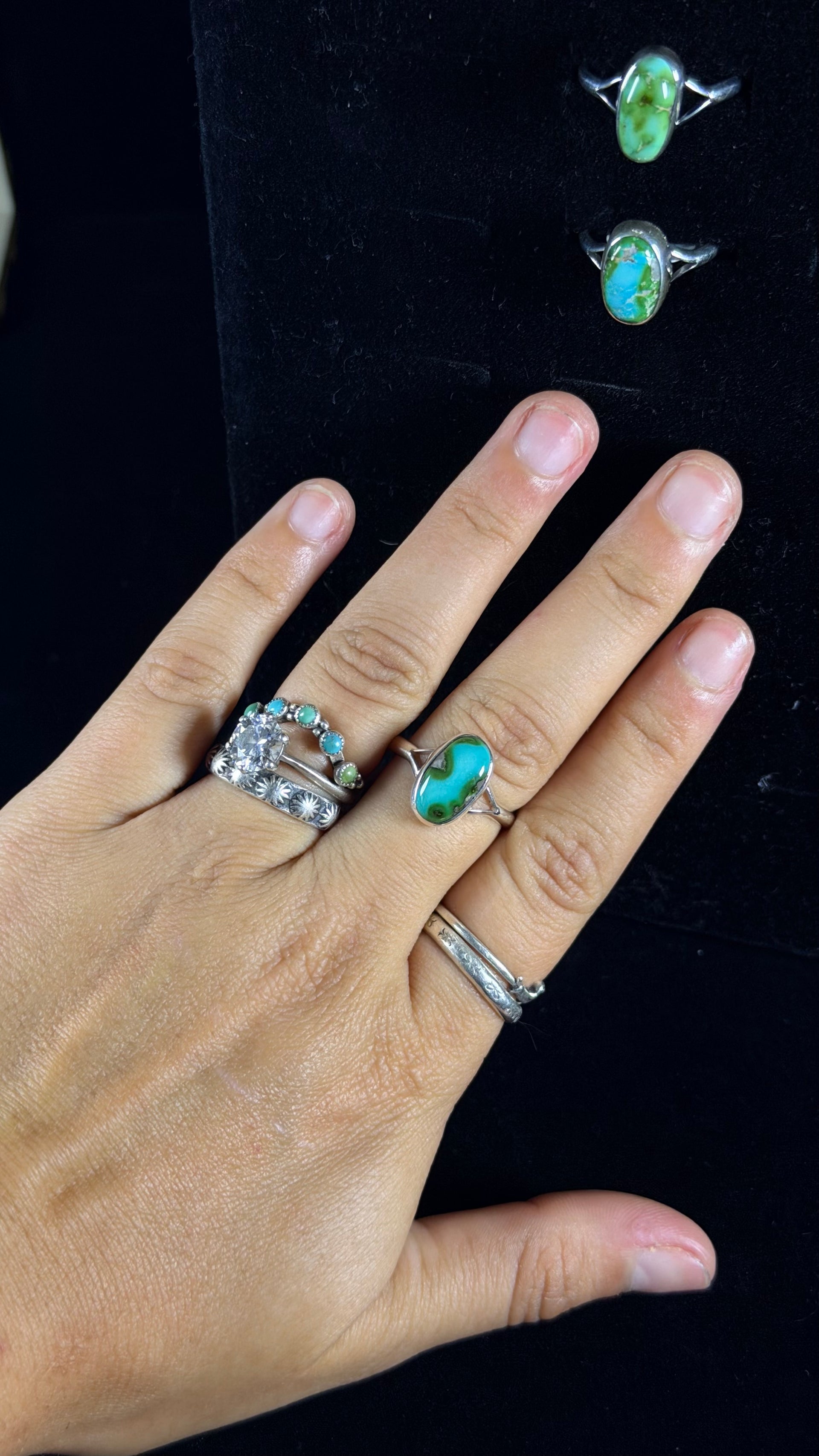 Navajo Made Sonoran Mountain Turquoise & Sterling Silver Ring