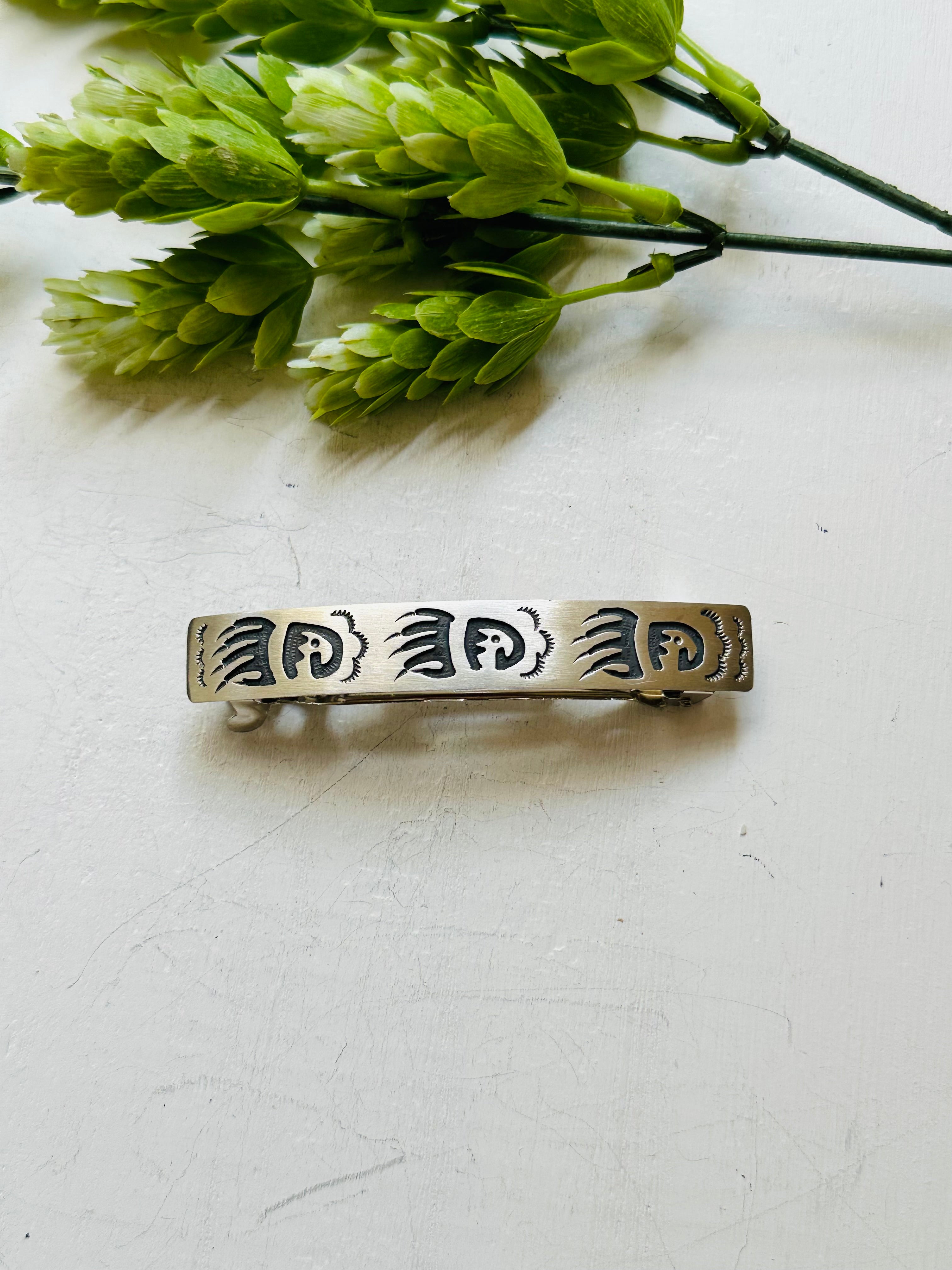 Navajo Made Sterling Silver Hair Barrette