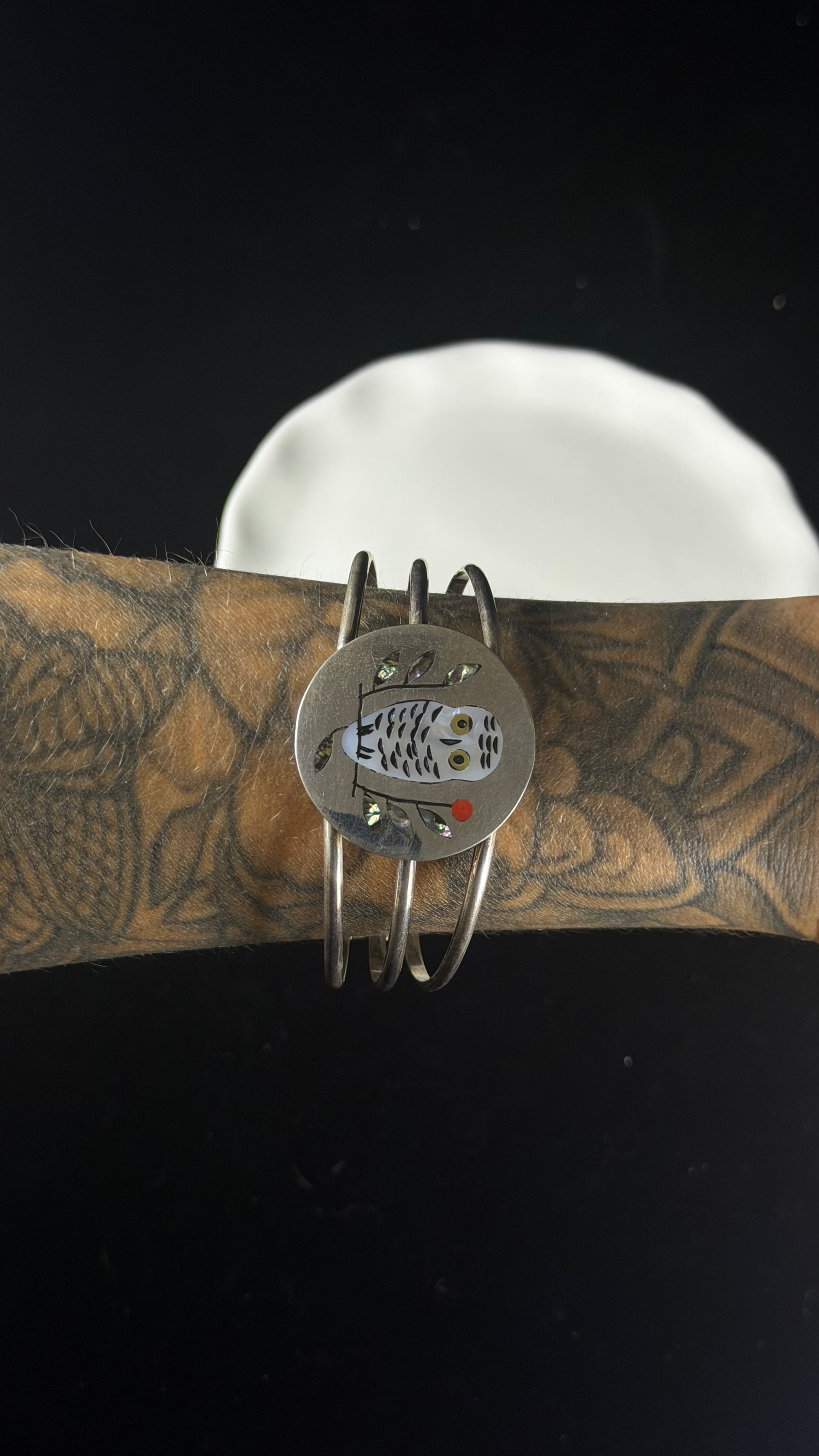 Zuni Made Multi Stone & Sterling Silver Micro-Inlay Cuff Bracelet
