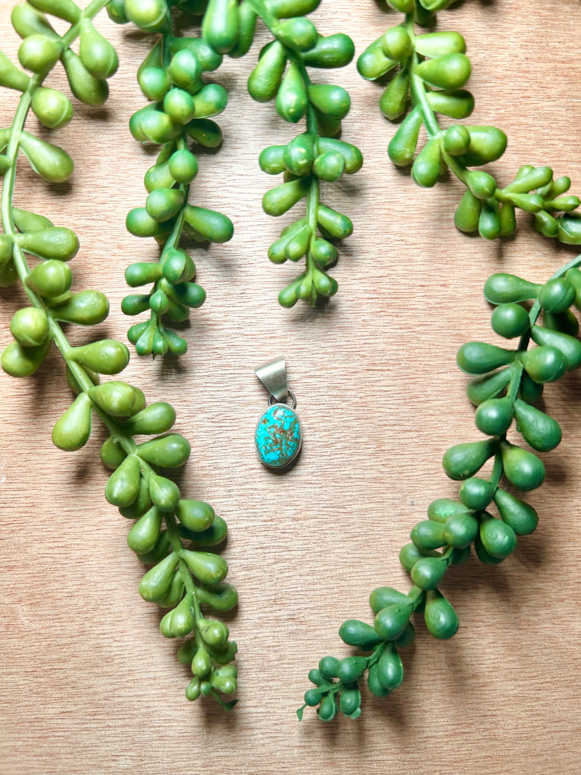 Navajo Made Blue Ridge Turquoise & Sterling Silver Pendant
